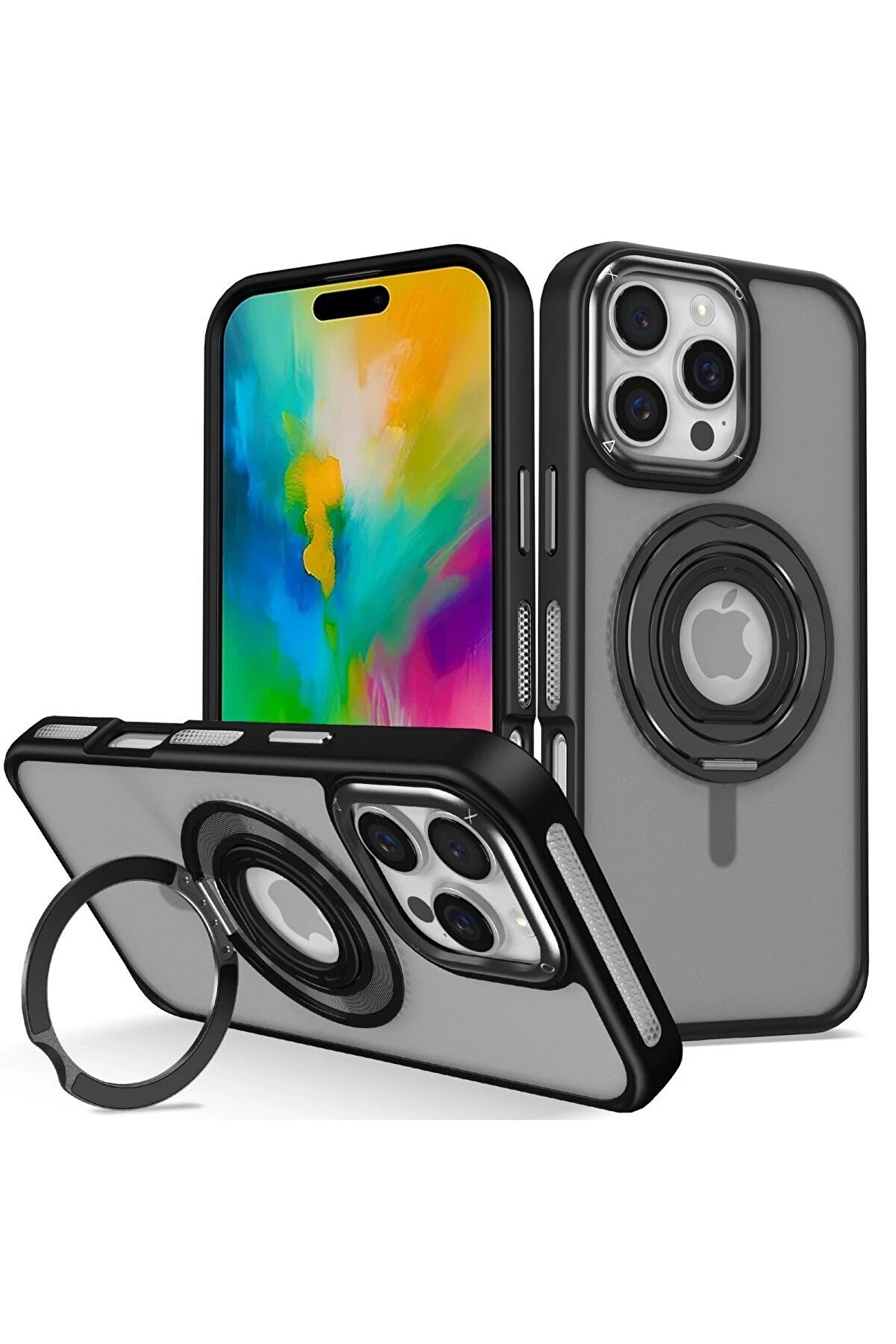 CepteToptan iPhone 16 Pro Max Banza Magsafe Standlı Kapak - Siyah - DROPX9600-5548