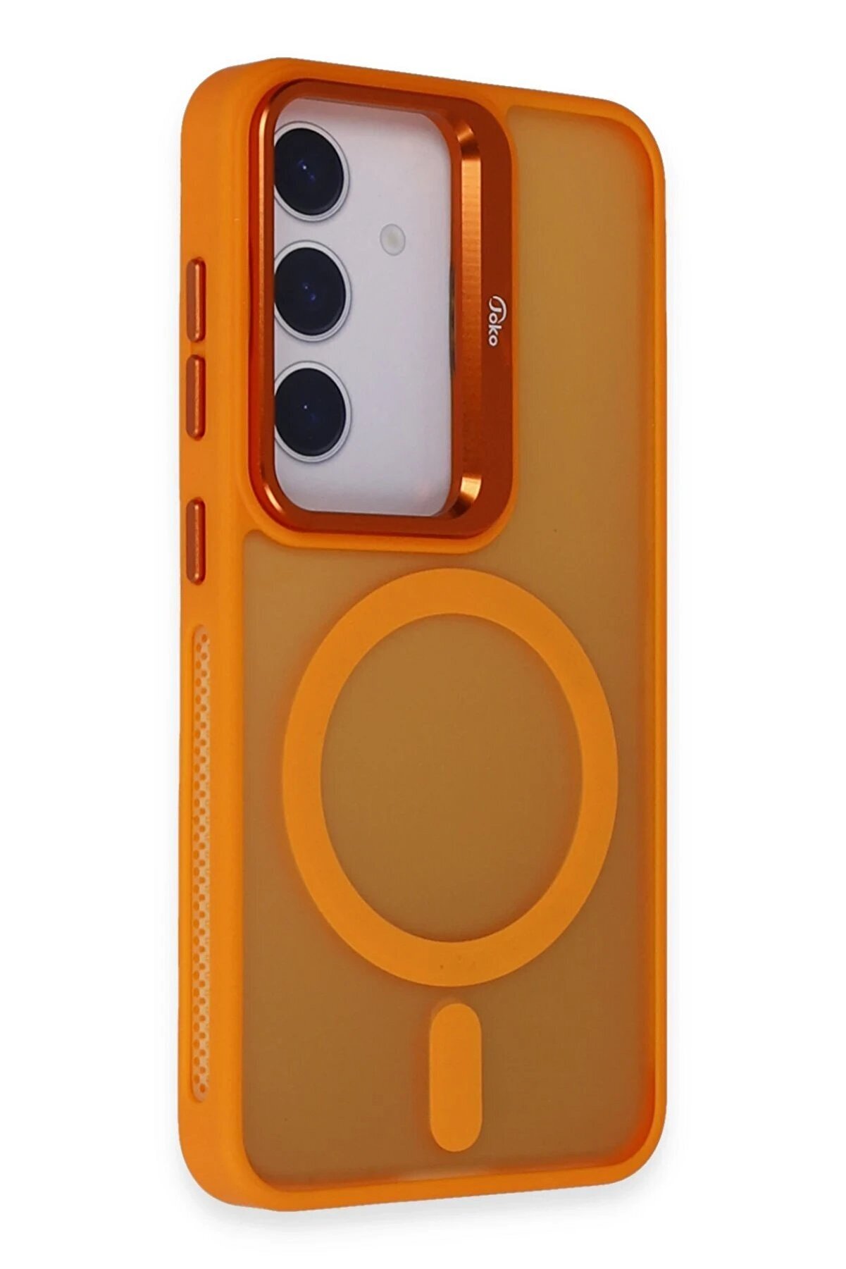 CepteToptan Samsung Galaxy S24 Plus Flet Lens Magsafe Kapak - Turuncu - DROPX3255-1706