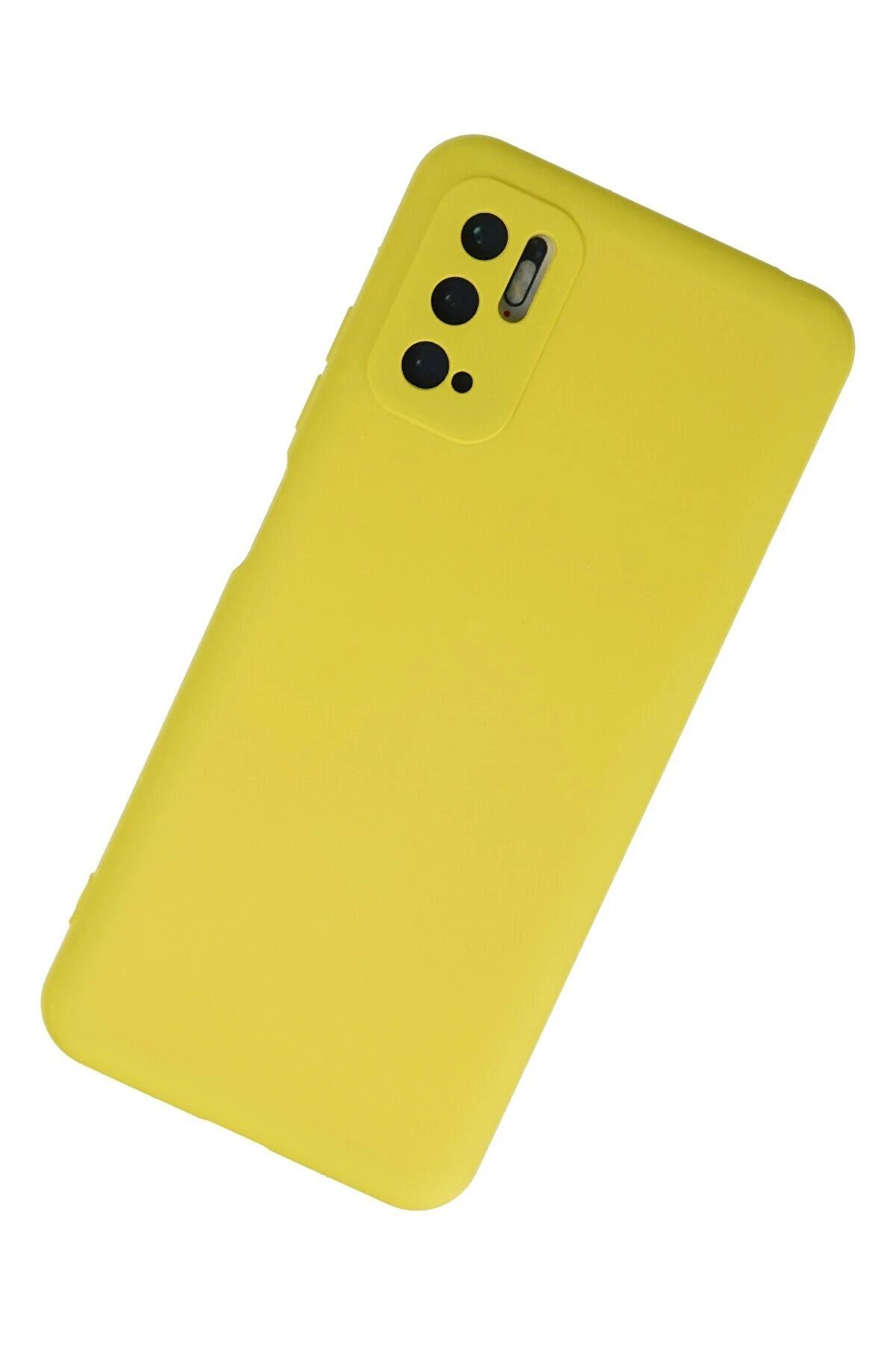 Xi̇aomi̇ Redmi̇ Note 10 5G Kılıf Nano İçi̇ Kadi̇fe Si̇li̇kon - Sarı - Dropx8464-1388