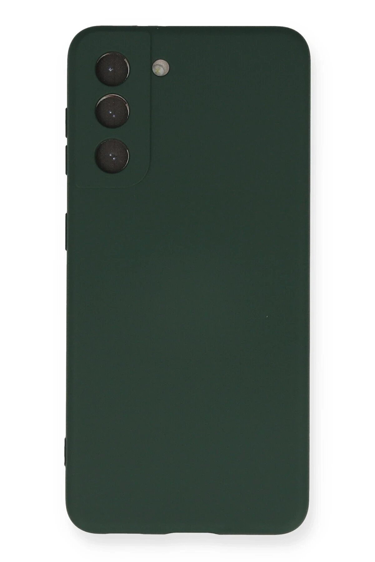 CepteToptan Samsung Galaxy S21 Kılıf Nano i&ccedil;i Kadife Silikon - Koyu Yeşil - DROPX9859-7961
