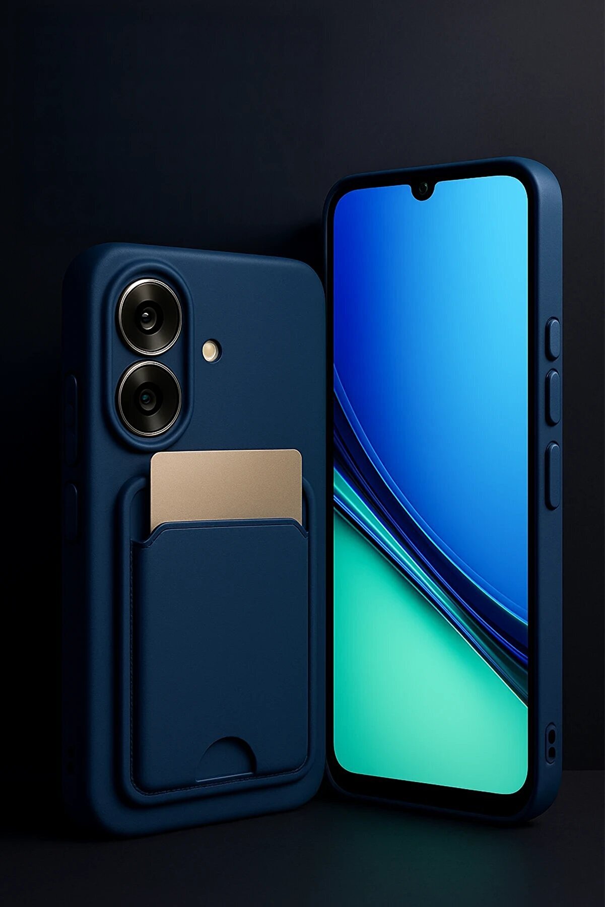 CepteToptan Realme Note 60 Kelvin Kartvizitli Silikon - Lacivert - DROPX7766-6947