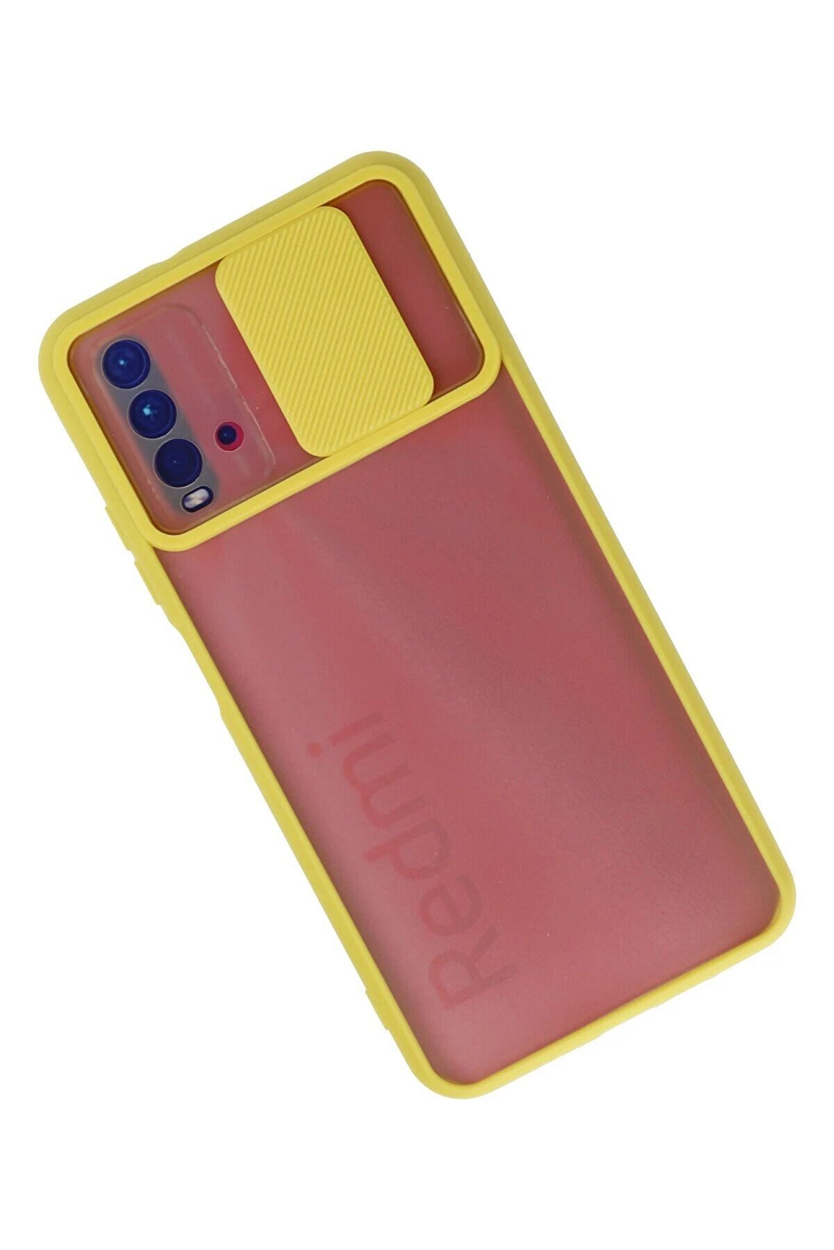 Xi̇aomi̇ Redmi̇ 9T Kılıf Palm Buzlu Kamera S&uuml;rg&uuml;l&uuml; Si̇li̇kon - Sarı - Dropx2951-6575