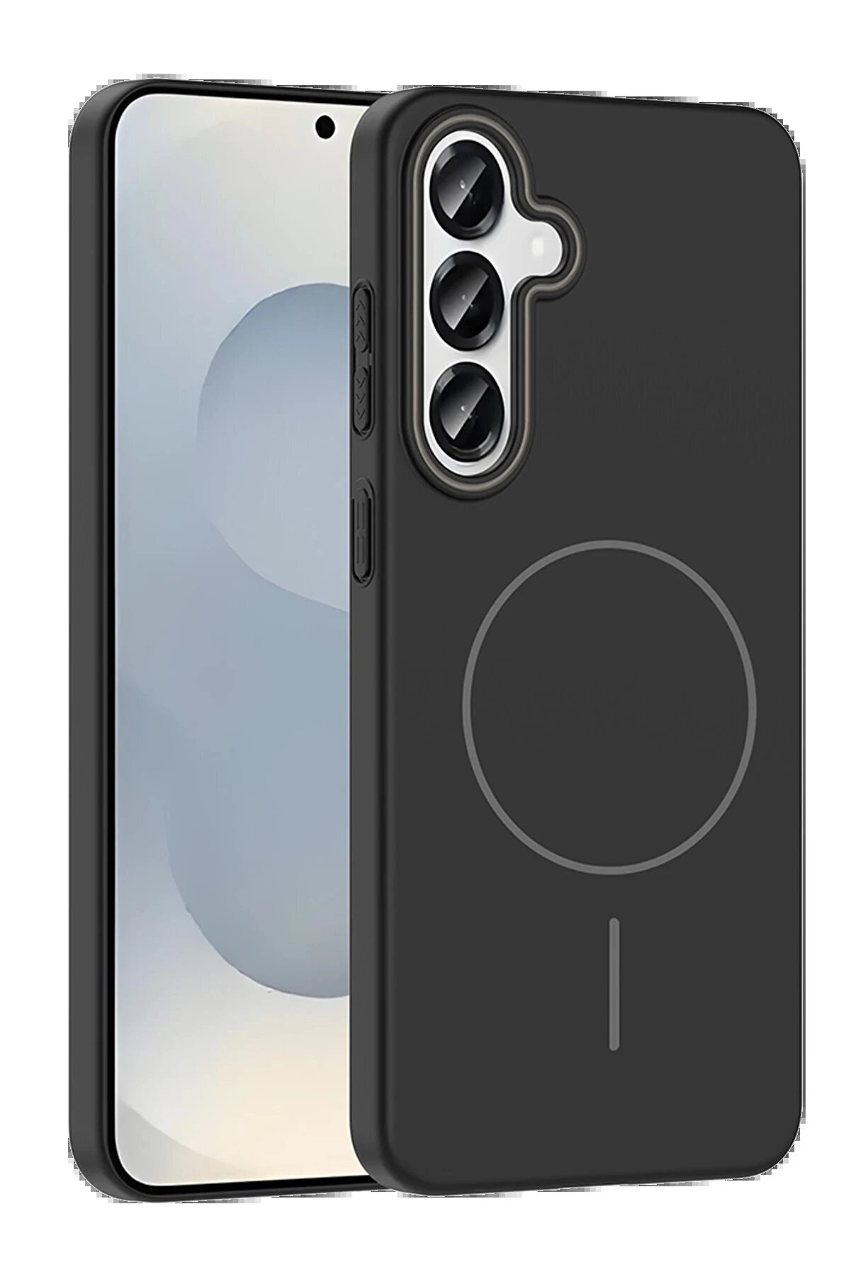 CepteToptan Samsung Galaxy S25 Broş Magsafe Kapak - Siyah - DROPX3180-6041