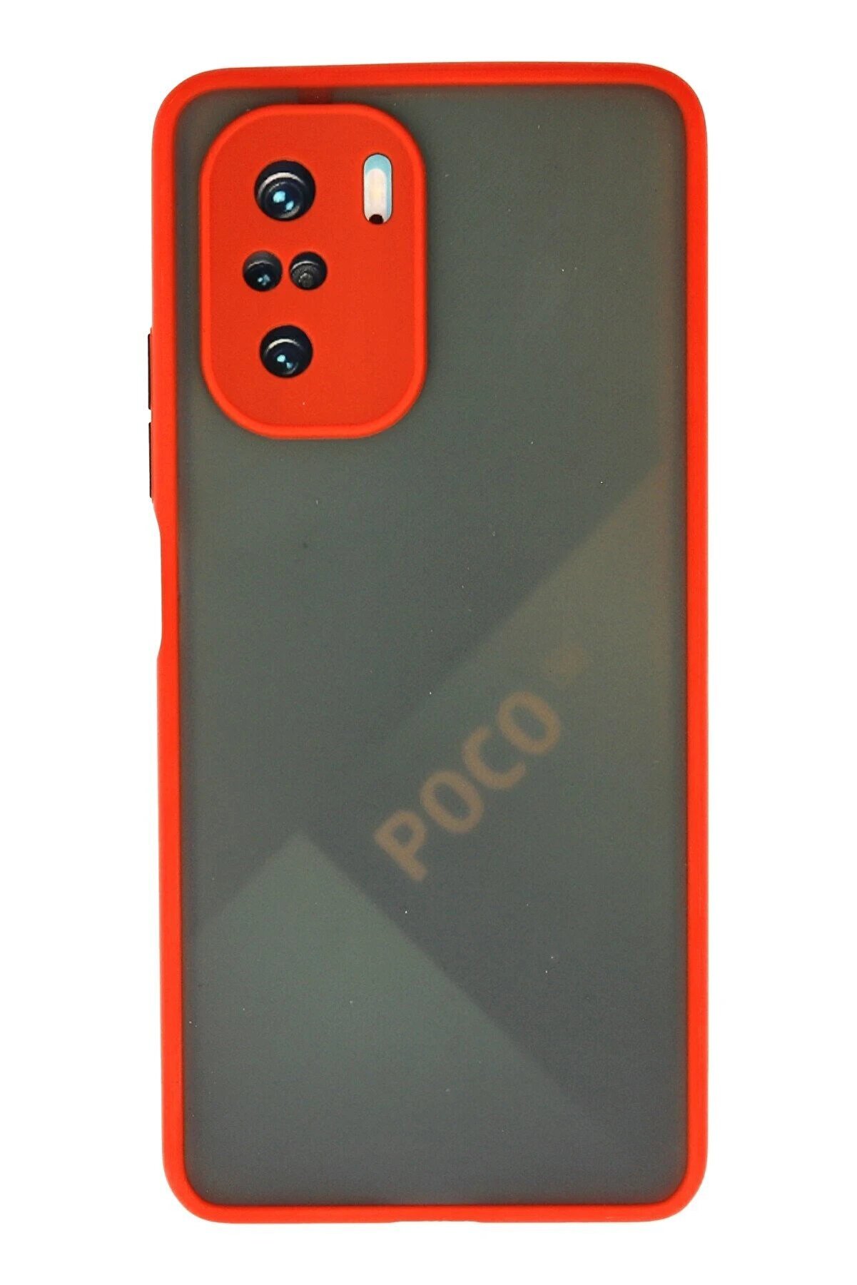 CepteToptan Xiaomi Poco F3 Kılıf Montreal Silikon Kapak - Kırmızı - DROPX7652-2456