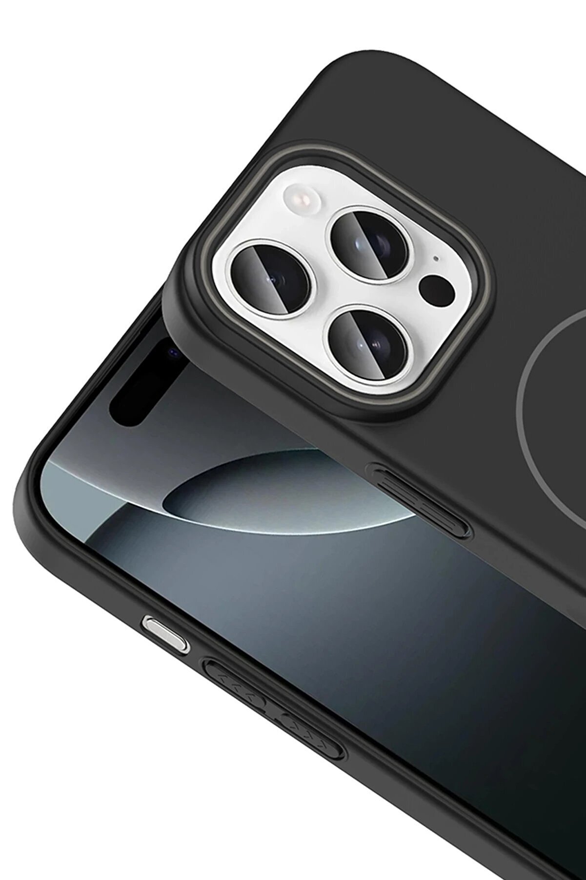 İphone 15 Pro Max Broş Magsafe Kapak - Füme - Dropx6210-9818