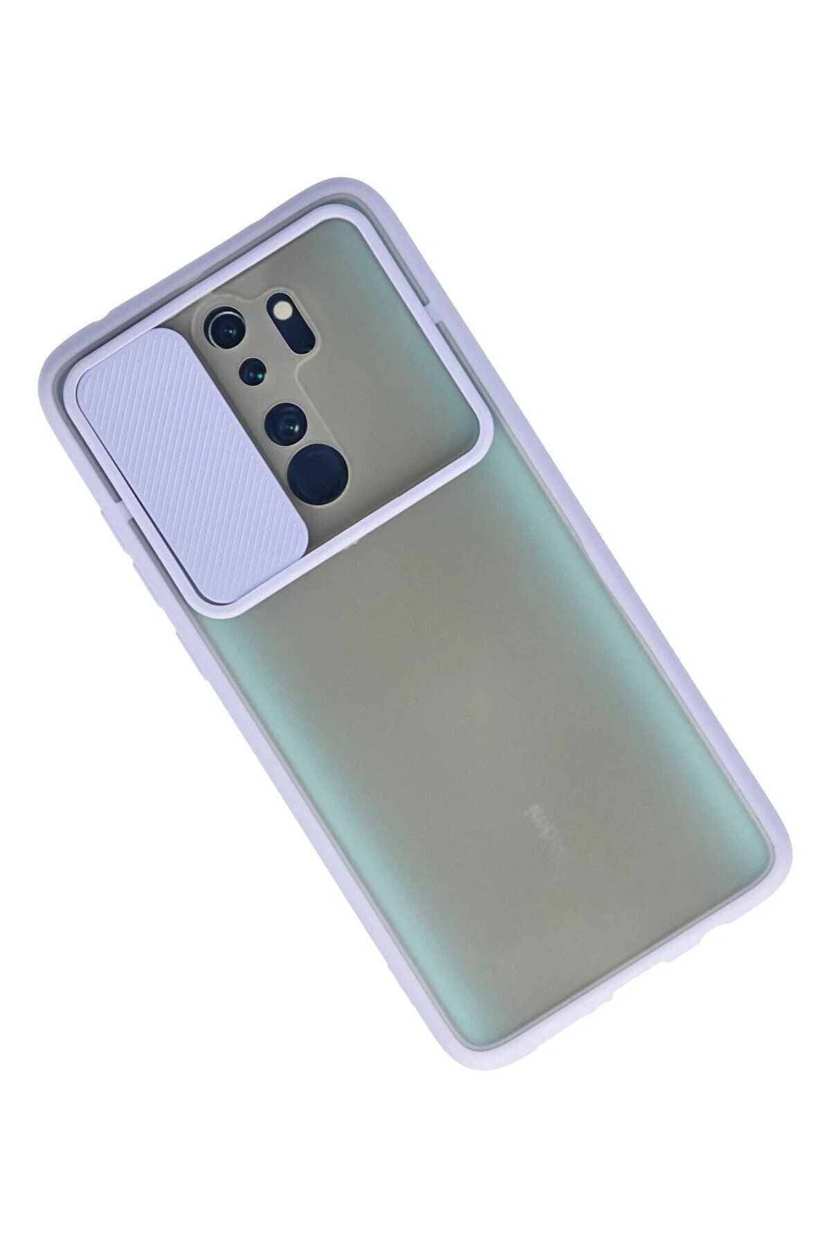 Xi̇aomi̇ Redmi̇ Note 8 Pro Kılıf Palm Buzlu Kamera S&uuml;rg&uuml;l&uuml; Si̇li̇kon - Li̇la - Dropx5152-9158