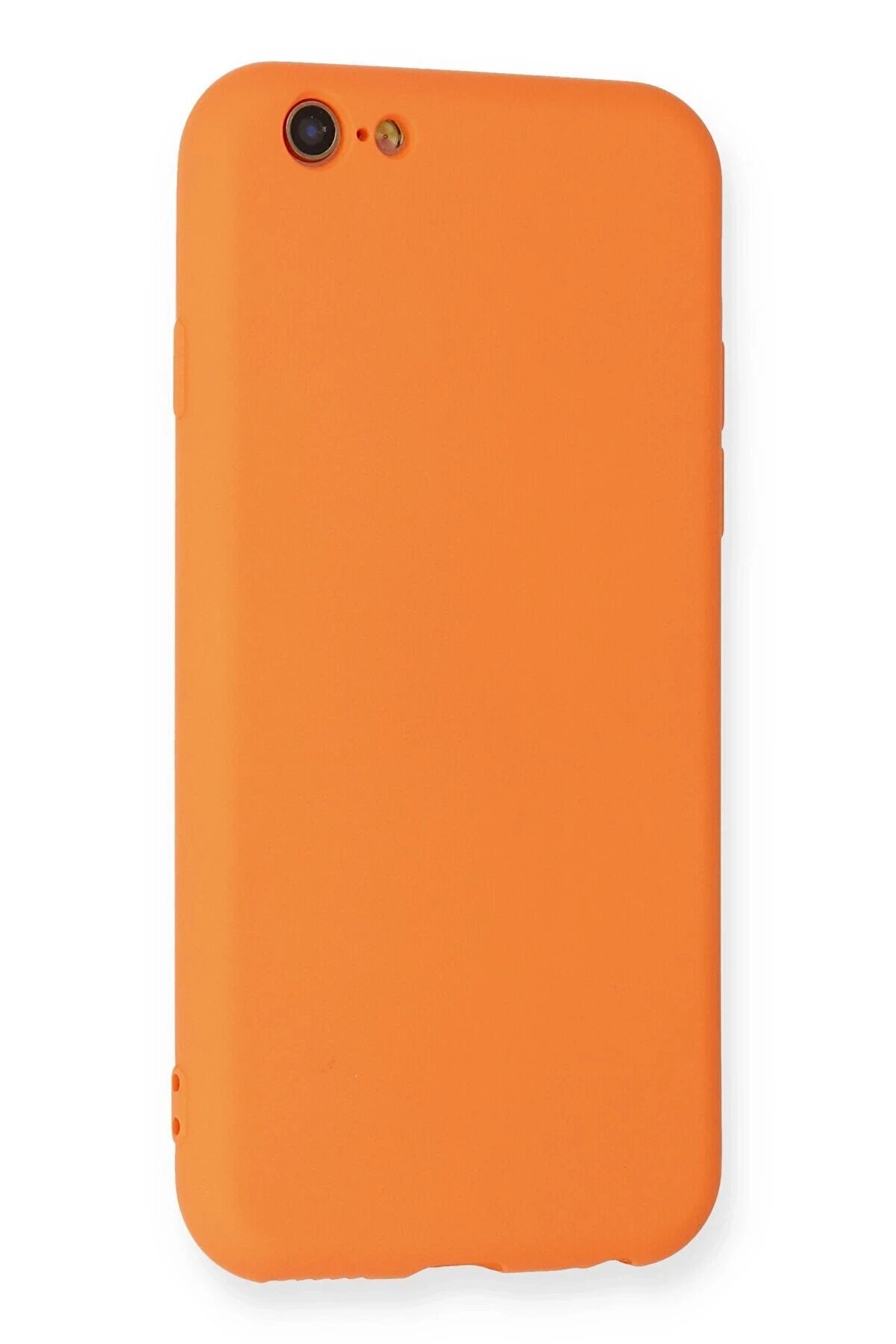 İphone 6 Kılıf Nano İ&ccedil;i̇ Kadi̇fe Si̇li̇kon - Turuncu - Dropx6040-6282