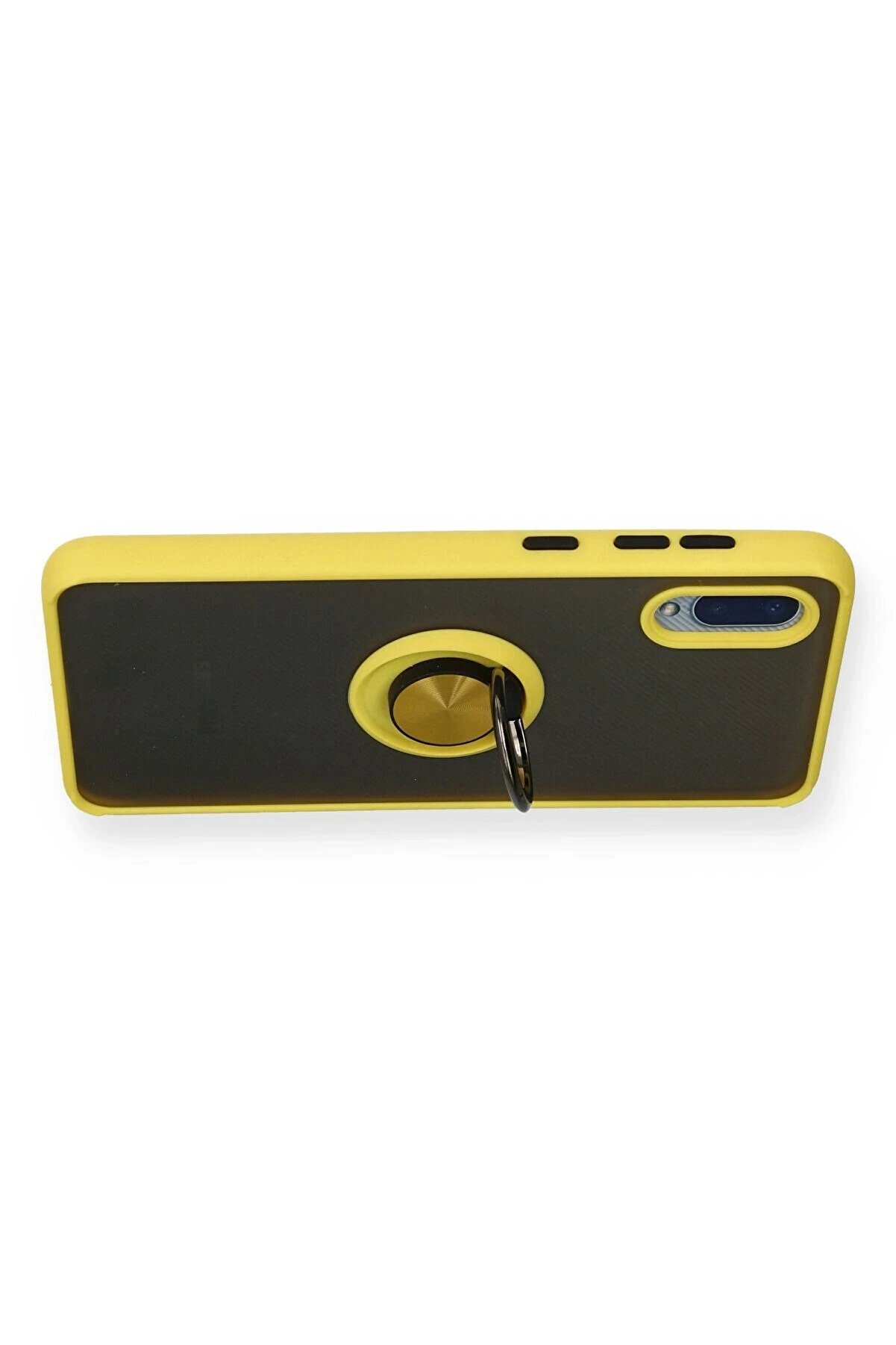 Samsung Galaxy A02 Kılıf Montreal Yüzüklü Si̇li̇kon Kapak - Sarı - Dropx1398-5275