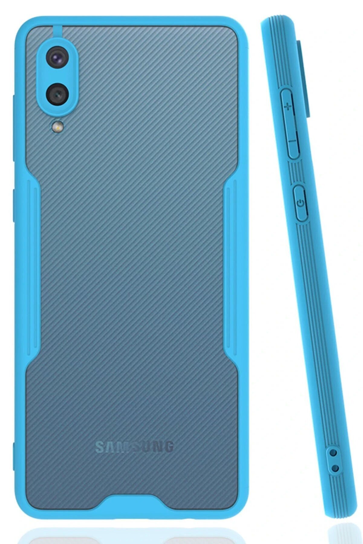 CepteToptan Samsung Galaxy A02 Kılıf Platin Silikon - Mavi - DROPX1465-4597