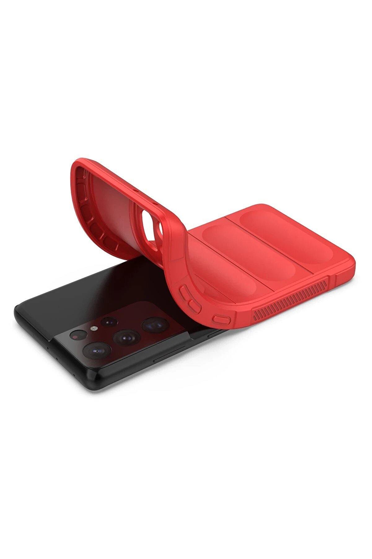 Samsung Galaxy S21 Ultra Kılıf Opti̇mum Si̇li̇kon - Kırmızı - Dropx8407-1789