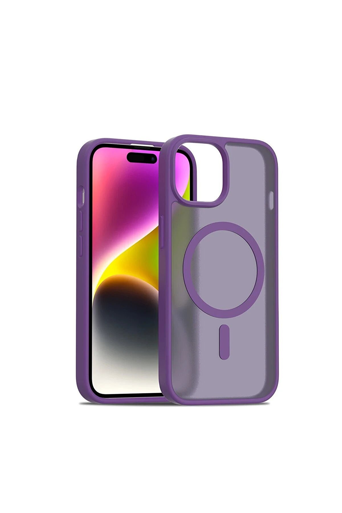 CepteToptan iPhone 14 Jota Magsafe Kapak - Derin Mor - DROPX7069-9800