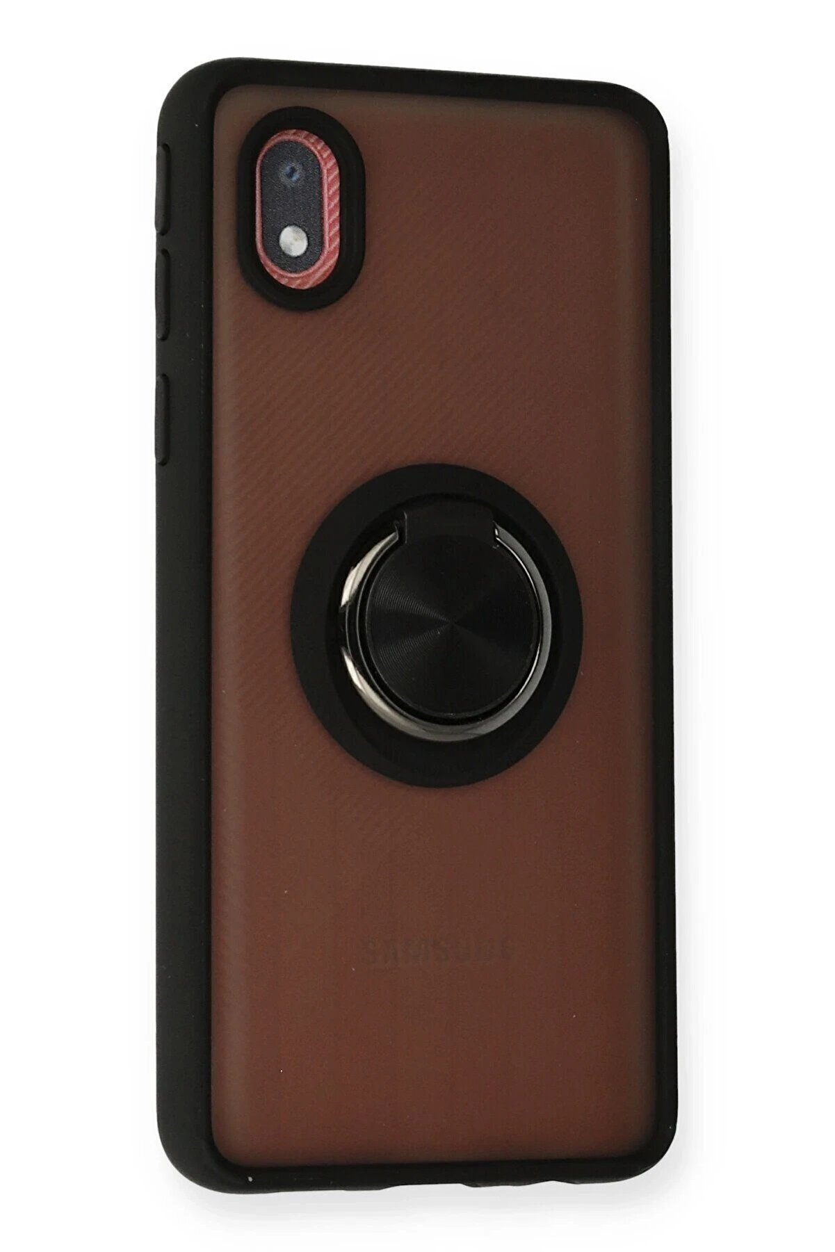 Samsung Galaxy A01 Core Kılıf Montreal Yüzüklü Si̇li̇kon Kapak - Si̇yah - Dropx4450-4371