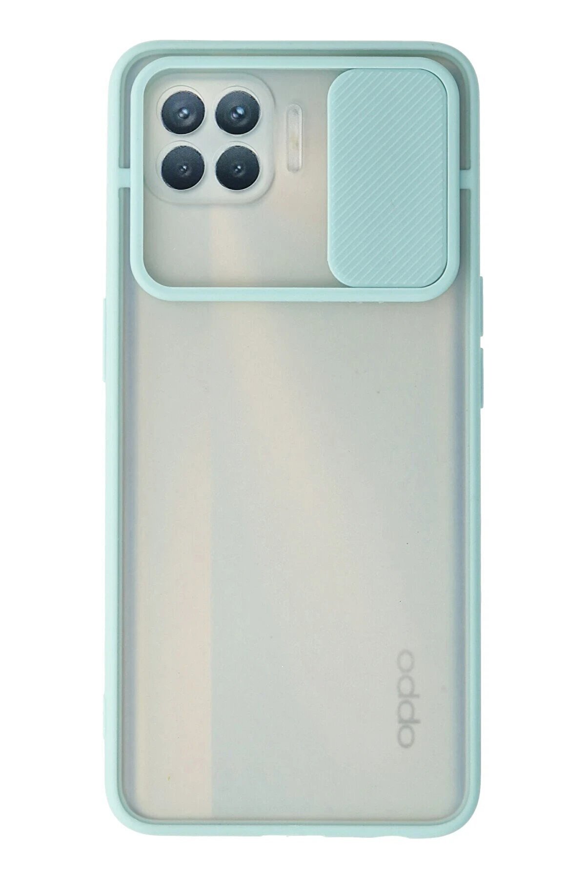 CepteToptan Oppo Reno 4 Lite Kılıf Palm Buzlu Kamera Sürgülü Silikon - Turkuaz - DROPX2413-7358