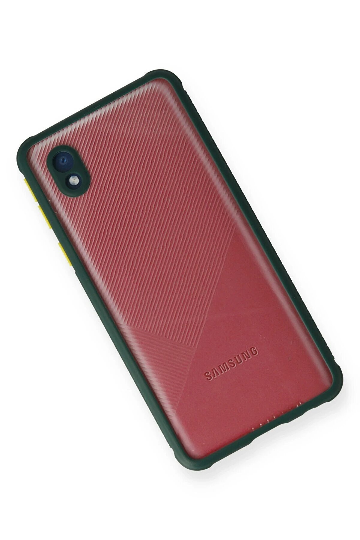 Samsung Galaxy A01 Core Kılıf Mi̇ami̇ Şeffaf Si̇li̇kon - Koyu Yeşi̇l - Dropx4640-9560