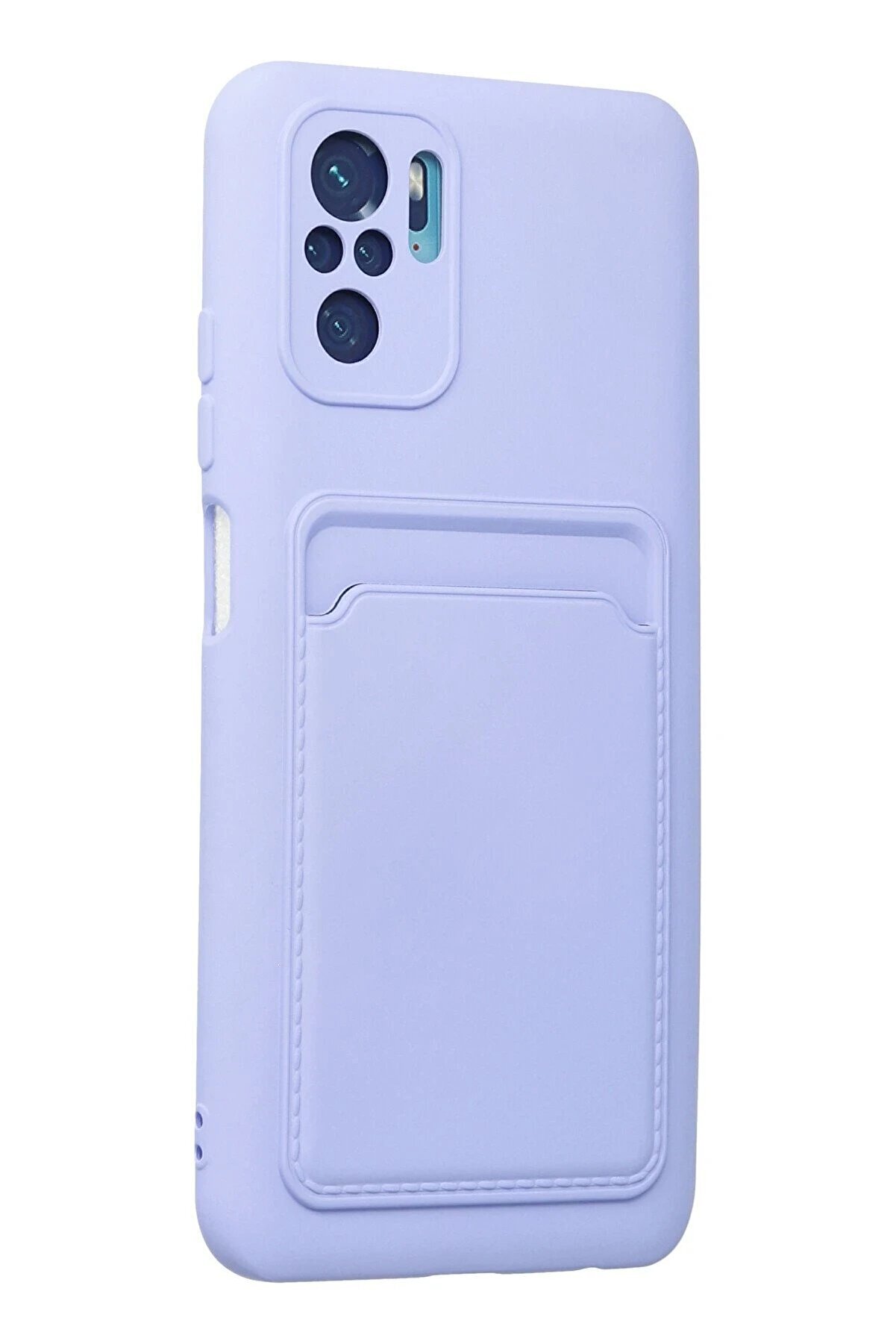 Xi̇aomi̇ Redmi̇ Note 10S Kılıf Kelvi̇n Kartvi̇zi̇tli̇ Si̇li̇kon - Li̇la - Dropx4260-7072