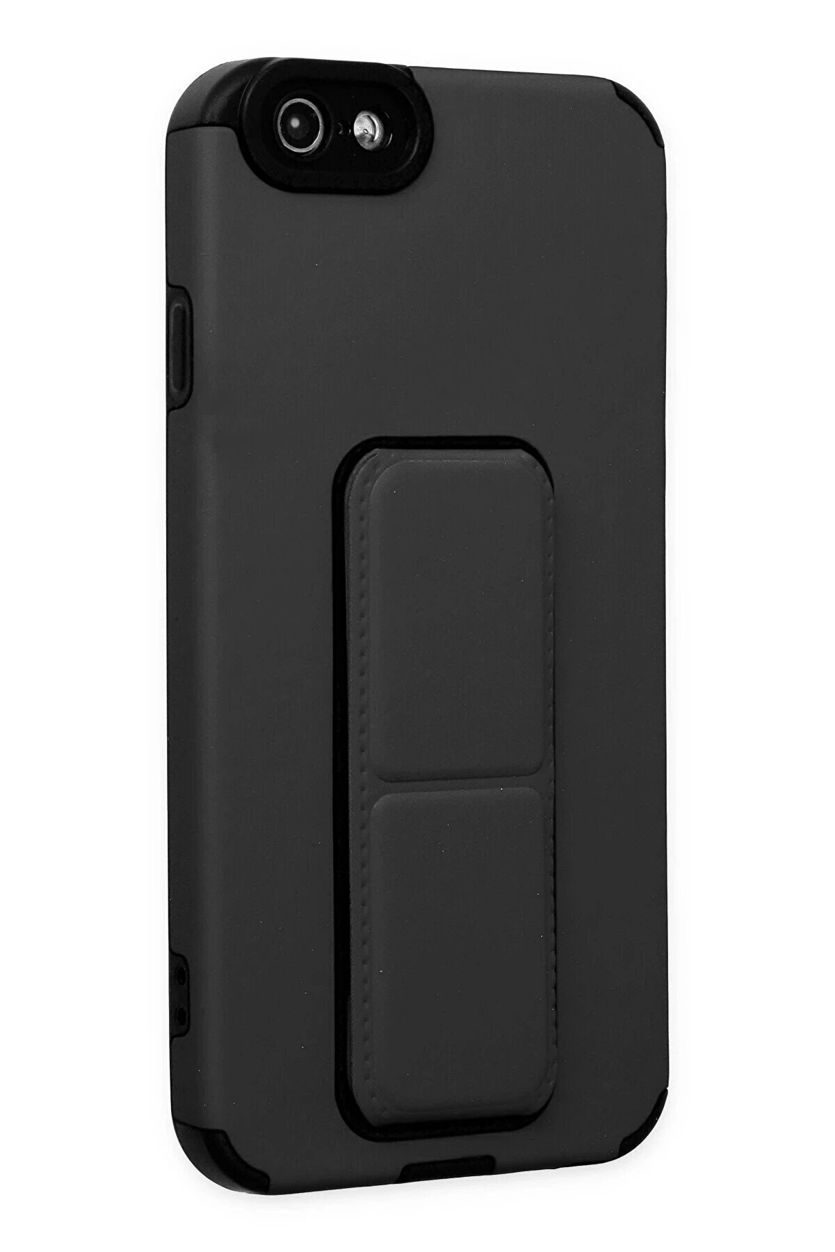 İphone 6 Kılıf Mega Standlı Si̇li̇kon - Si̇yah - Dropx9056-2728