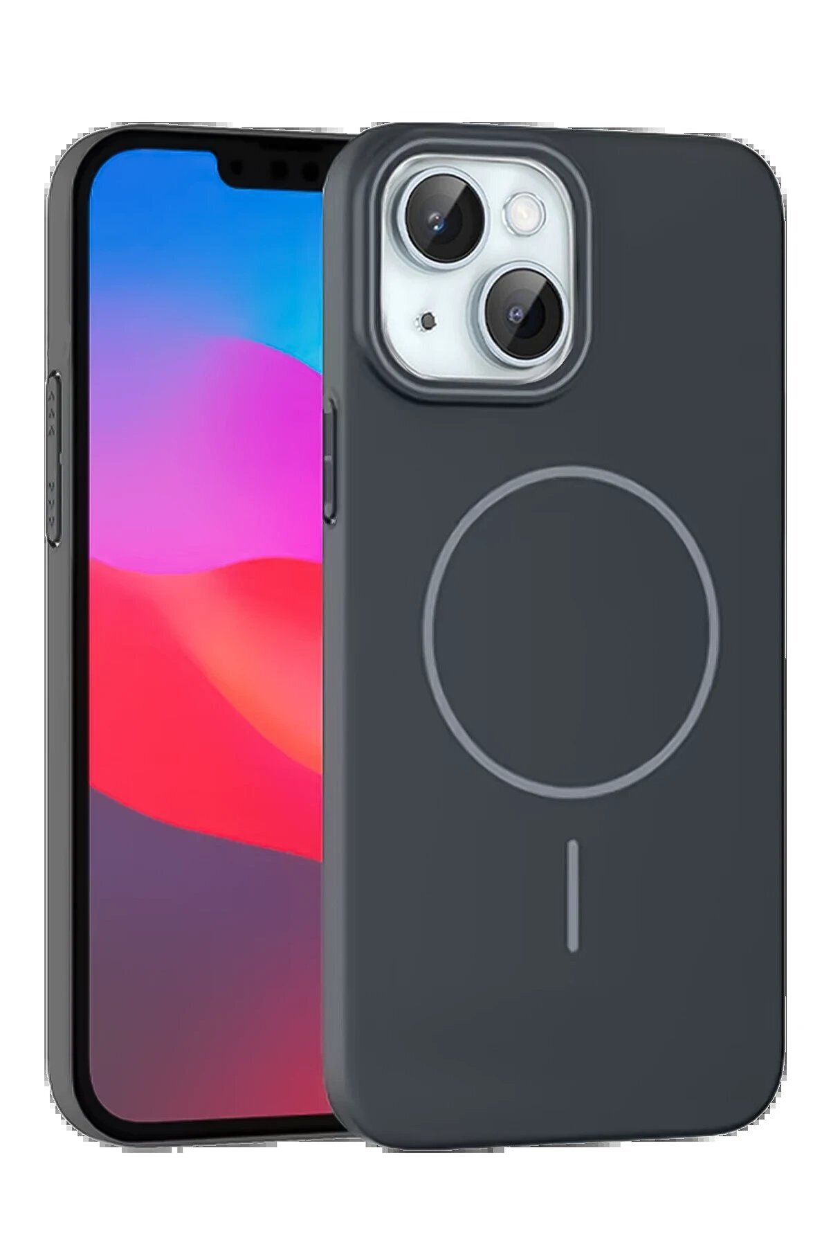 CepteToptan iPhone 15 Plus Broş Magsafe Kapak - Füme - DROPX3913-8356