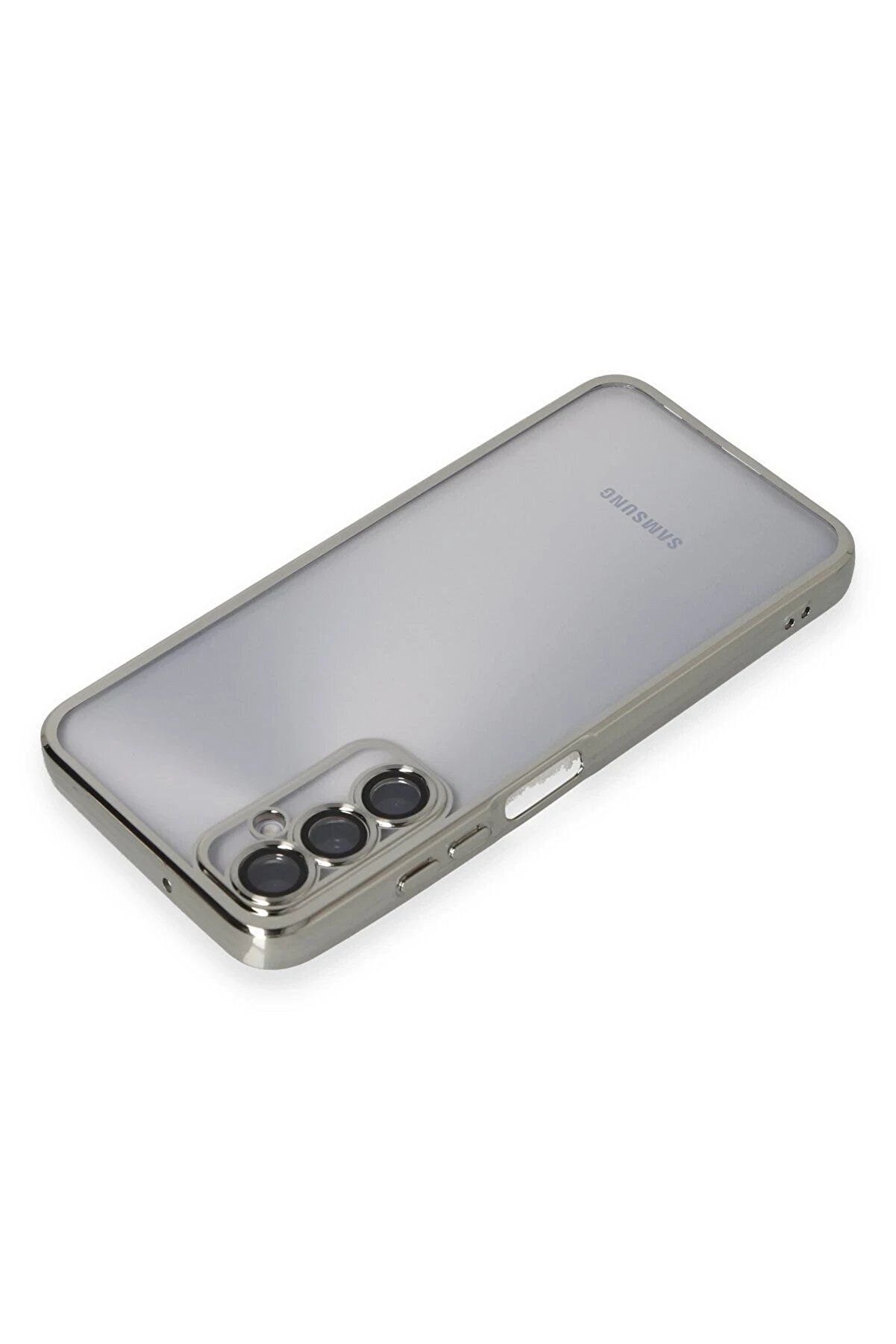 Samsung Galaxy A05S Kılıf Lensli̇ Si̇li̇kon - Gümüş - Dropx5013-7884