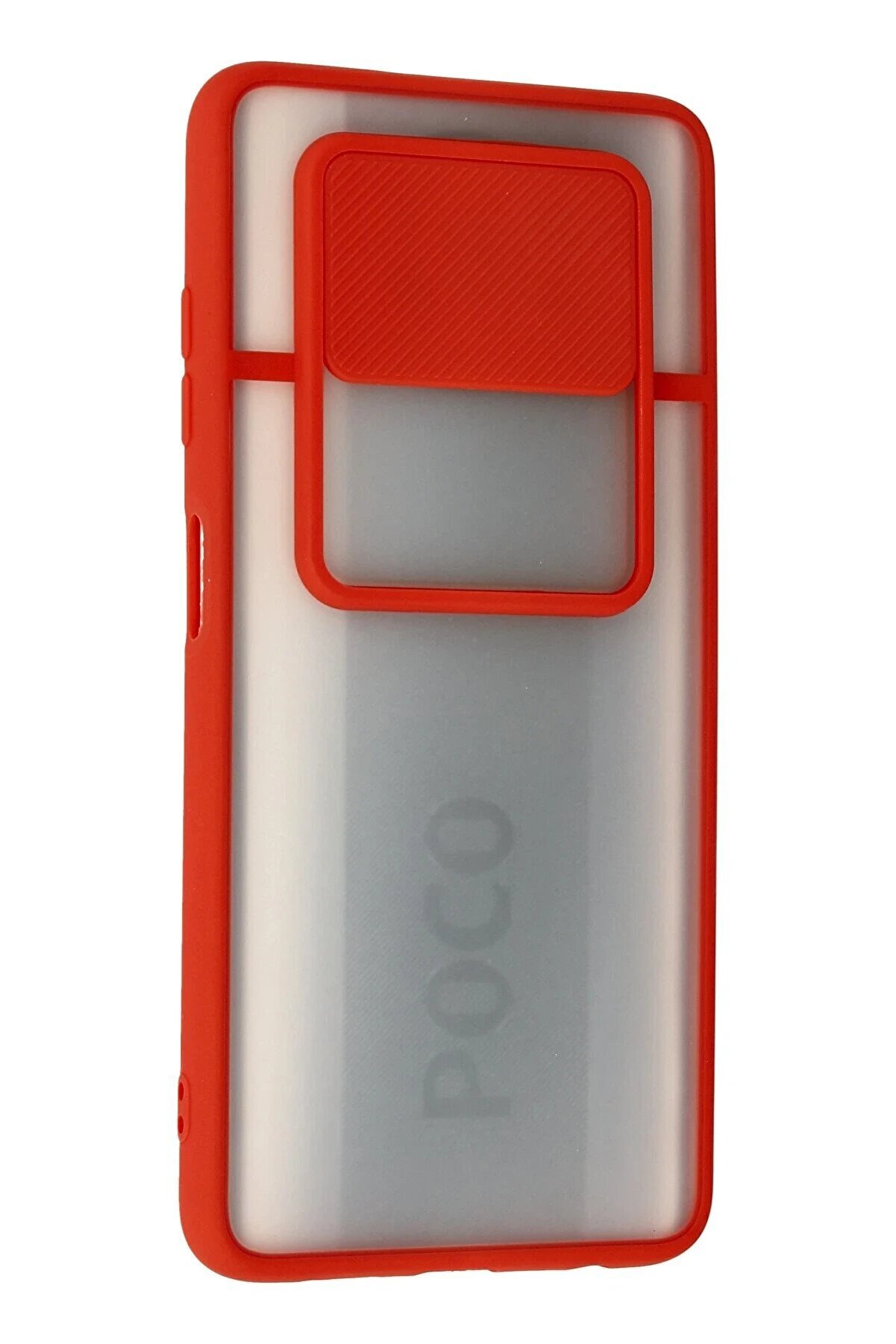 Xi̇aomi̇ Pocophone X3 Kılıf Palm Buzlu Kamera Sürgülü Si̇li̇kon - Kırmızı - Dropx6498-6578
