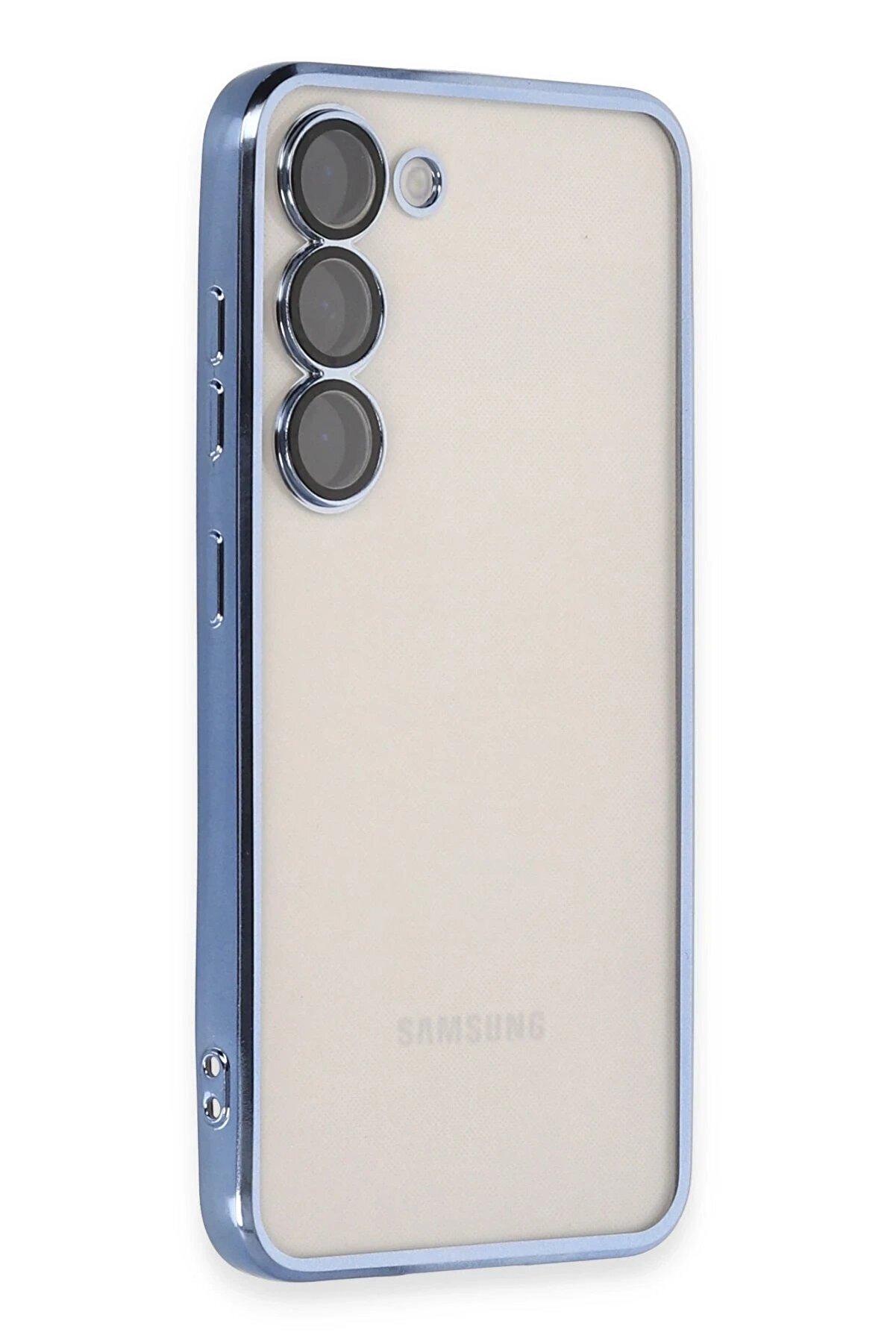 CepteToptan Samsung Galaxy S23 Kılıf Lensli Silikon - A&ccedil;ık Mavi - DROPX5793-4102