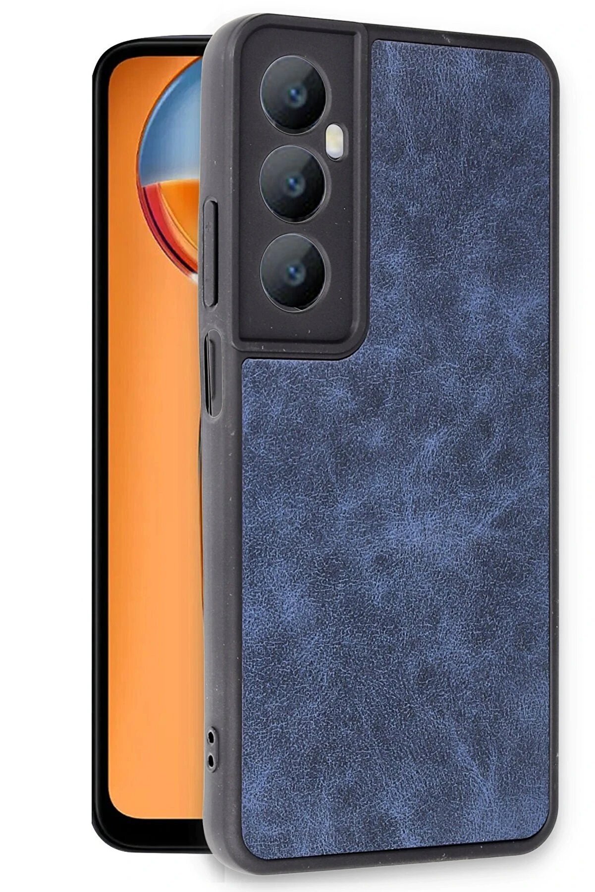 Realme C65 Kılıf Aras Deri̇ Kapak - Laci̇vert - Dropx2639-5685