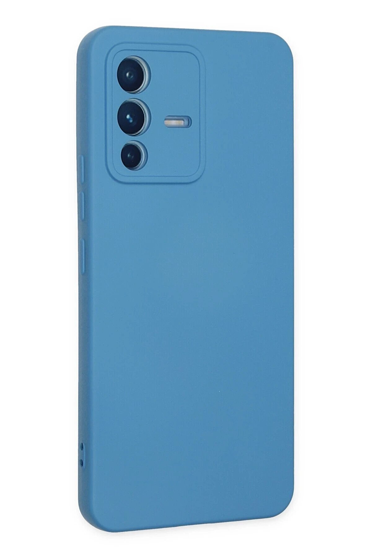 Vi̇vo V23 5G Kılıf Nano İ&ccedil;i̇ Kadi̇fe Si̇li̇kon - Mavi̇ - Dropx7119-8299