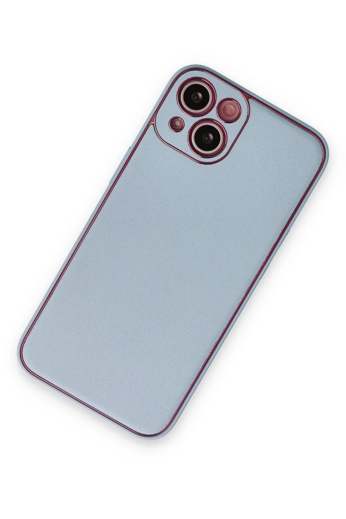 İphone 14 Plus Kılıf Coco Deri̇ Si̇li̇kon Kapak - Sky Blue - Dropx1634-8035