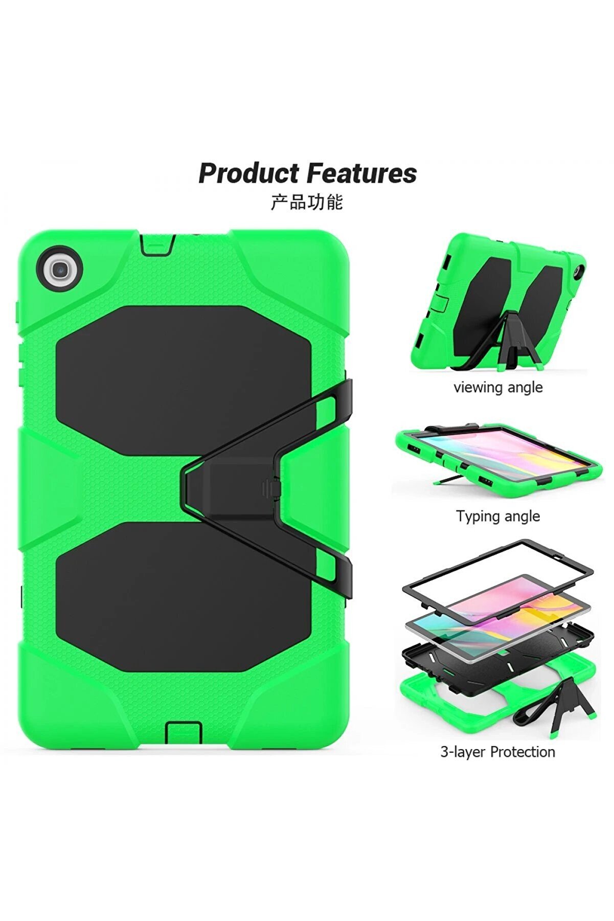 Samsung Galaxy T510 Tab A 10.1 Kılıf Gri̇ffi̇n Tablet Kapak - Yeşi̇l - Dropx8150-8494