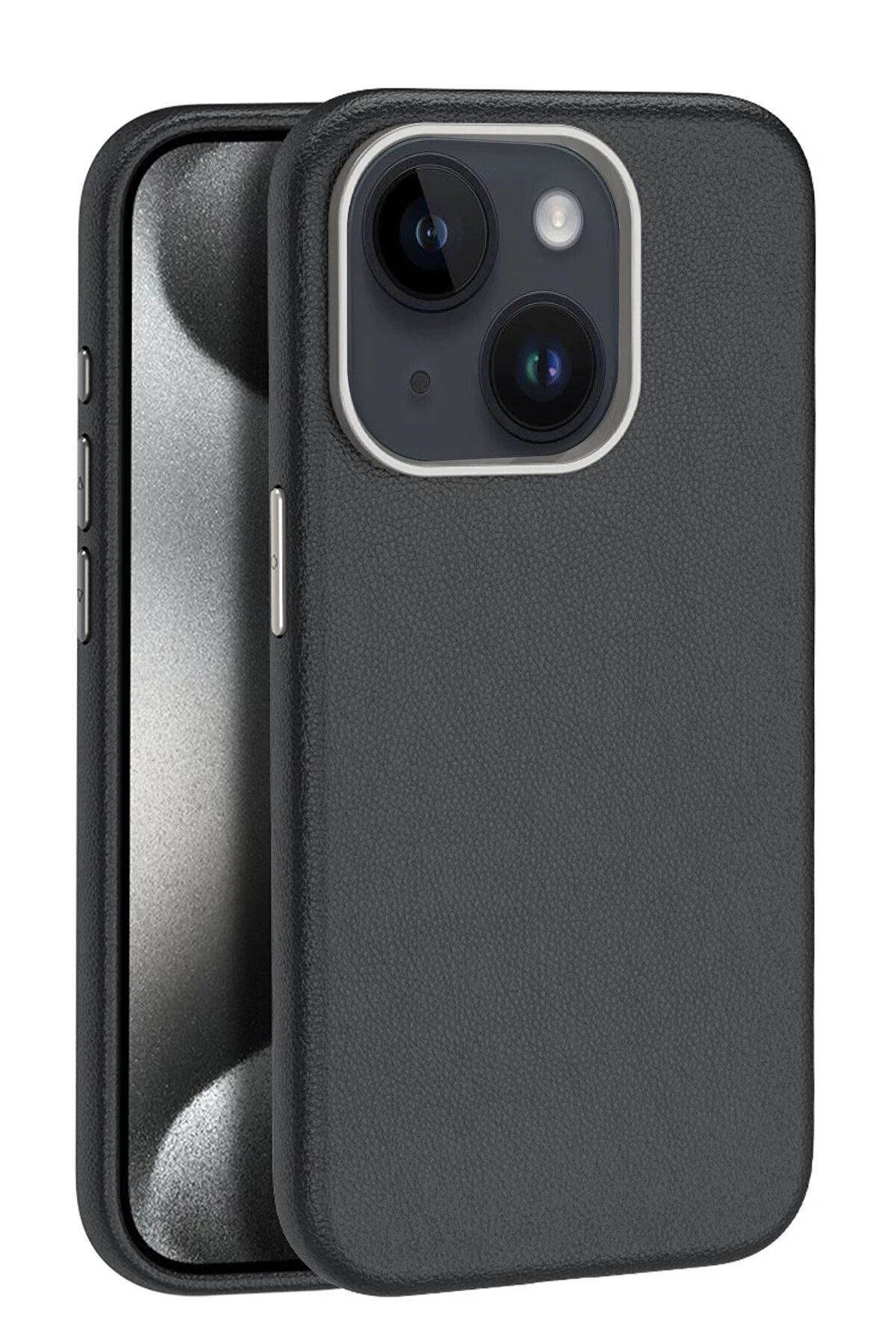 CepteToptan iPhone 15 Kılıf Wonder Deri Magsafe Kapak - Siyah - DROPX3208-4538