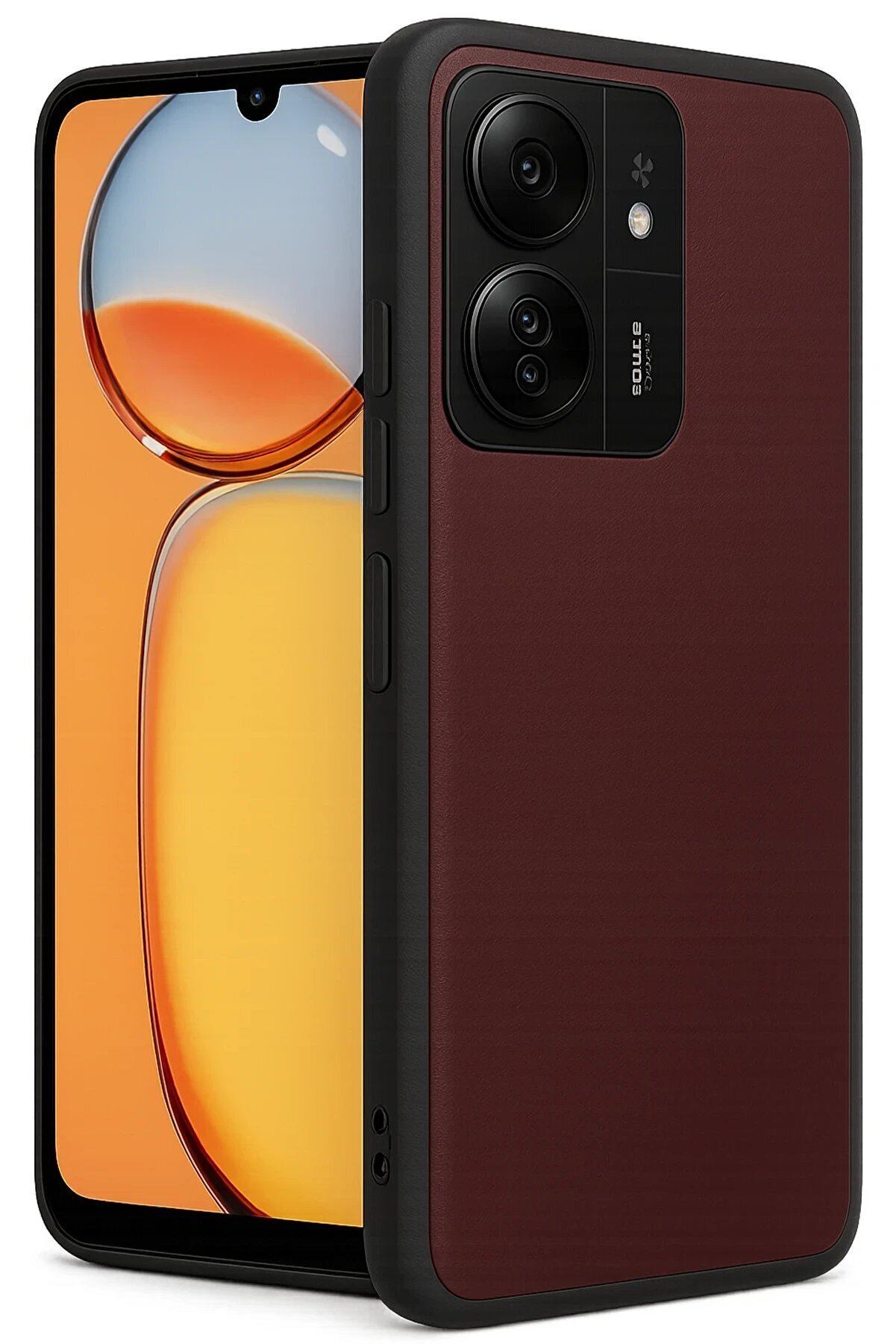 Xi̇aomi̇ Redmi̇ 13C Kılıf Aras Deri̇ Kapak - Bordo - Dropx7348-1970
