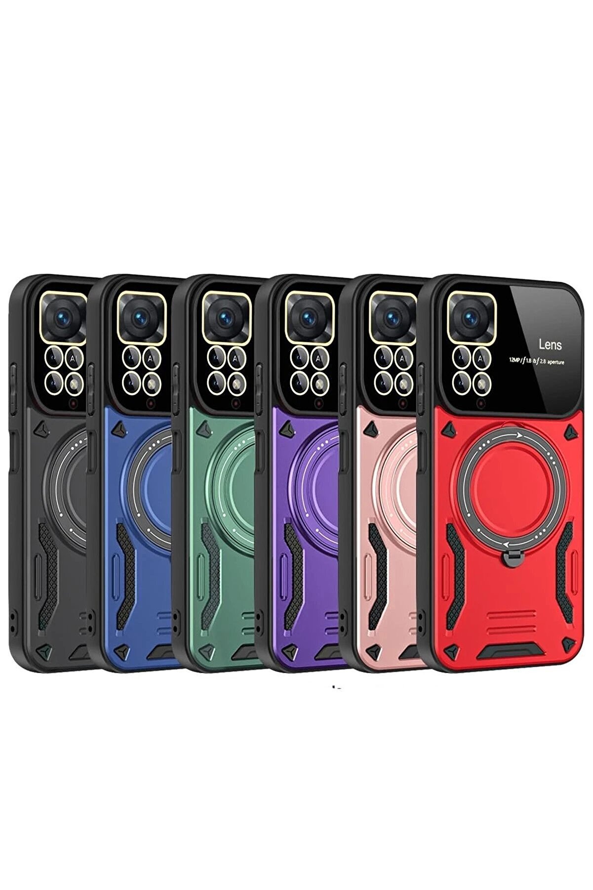 Xi̇aomi̇ Redmi̇ Note 11 Pro Kılıf Joy Lens Standlı Kapak - Si̇yah - Dropx9471-5354