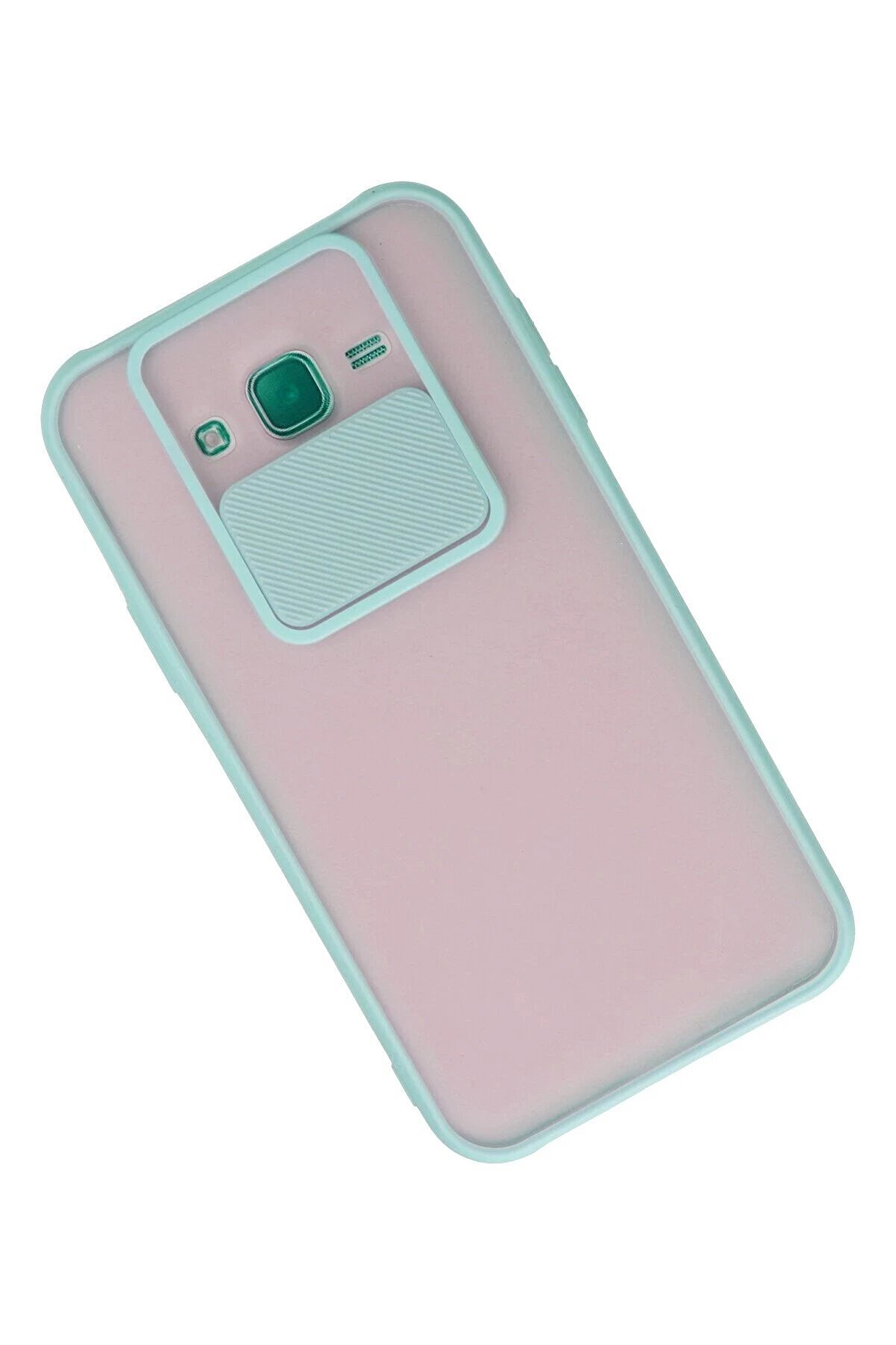 Samsung Galaxy J7 Kılıf Palm Buzlu Kamera Sürgülü Si̇li̇kon - Turkuaz - Dropx4358-6639
