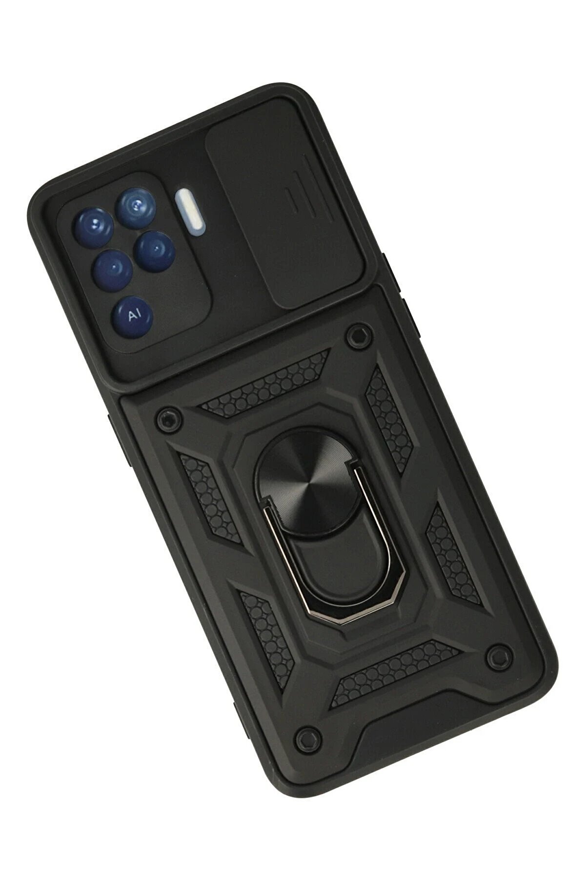 Oppo Reno 5 Li̇te Kılıf Pars Lens Y&uuml;z&uuml;kl&uuml; Si̇li̇kon - Si̇yah - Dropx8518-2737