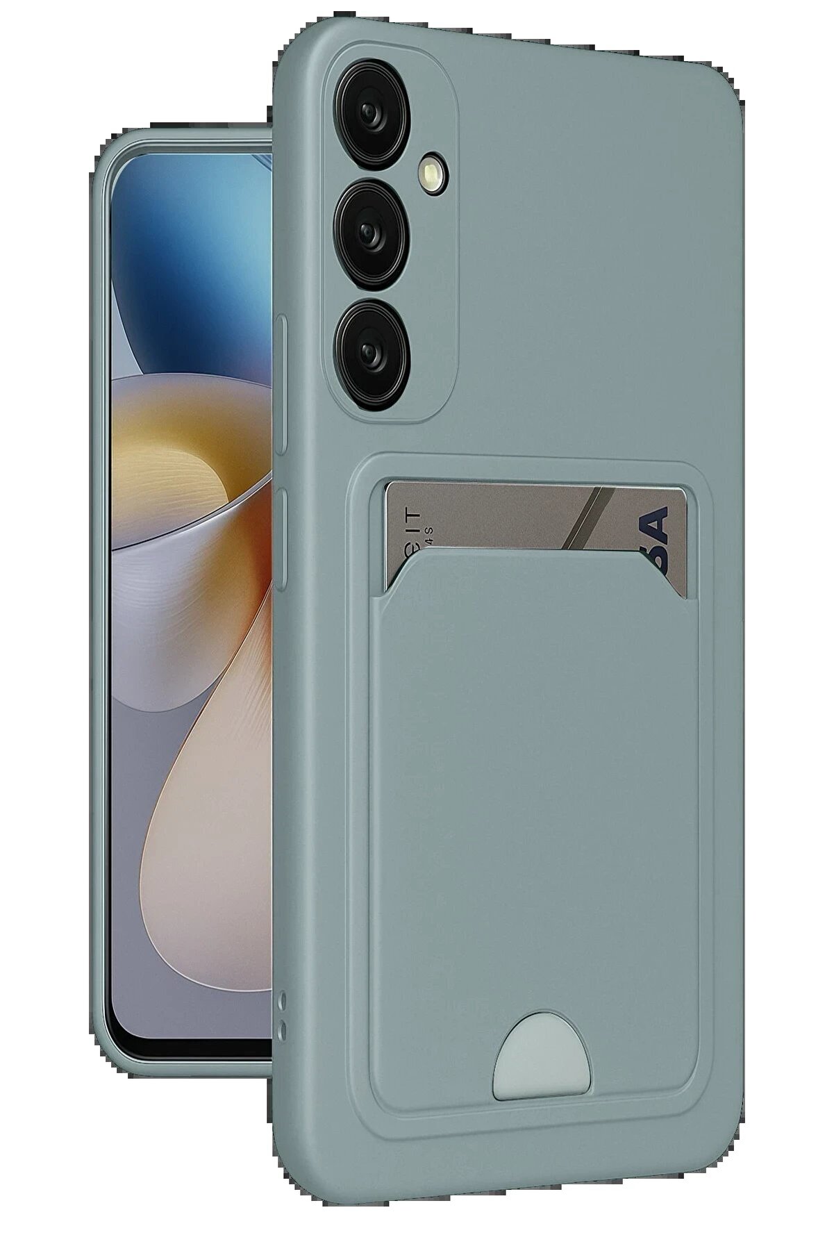 CepteToptan Samsung Galaxy A56 Kılıf Kelvin Kartvizitli Silikon - Açık Yeşil - DROPX6335-9723