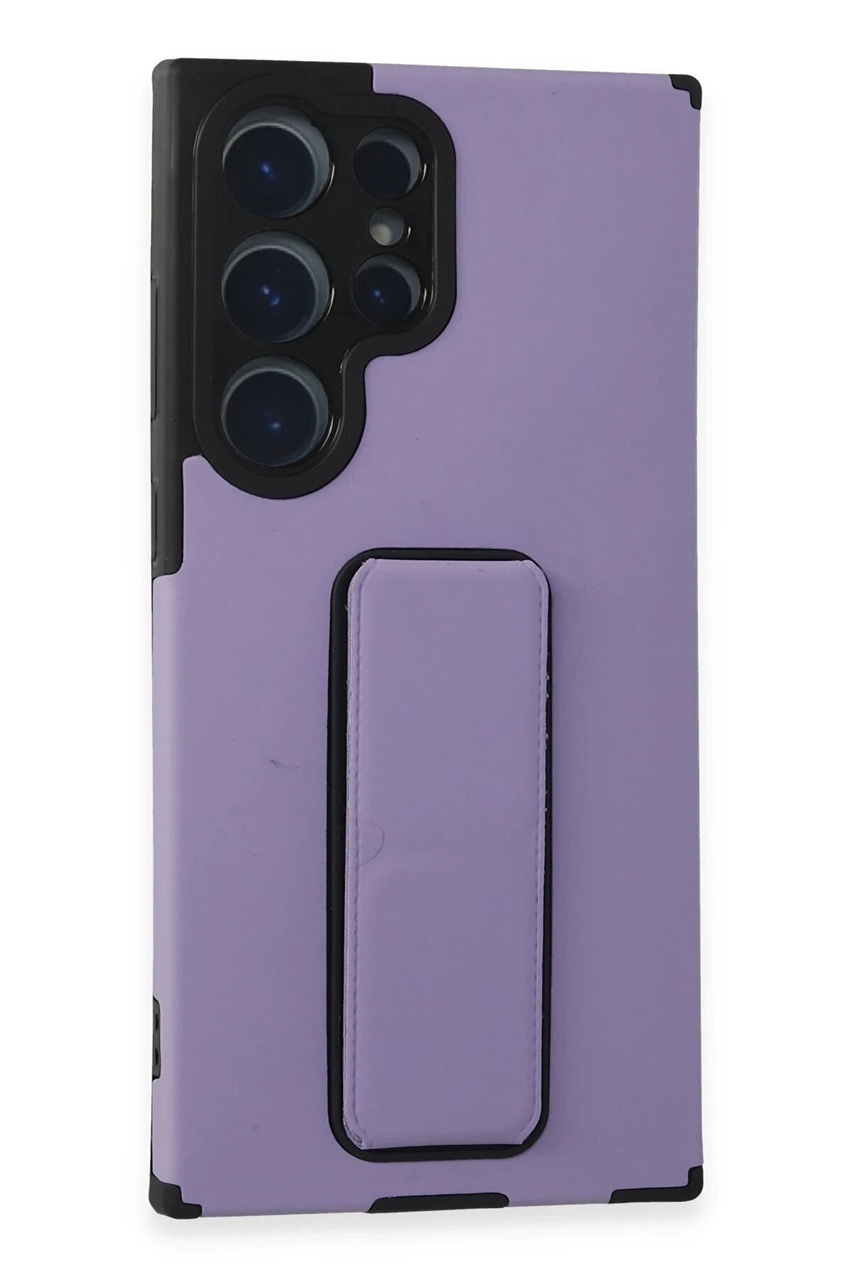 CepteToptan Samsung Galaxy S23 Ultra Kılıf Mega Standlı Silikon - Lila - DROPX8043-3778