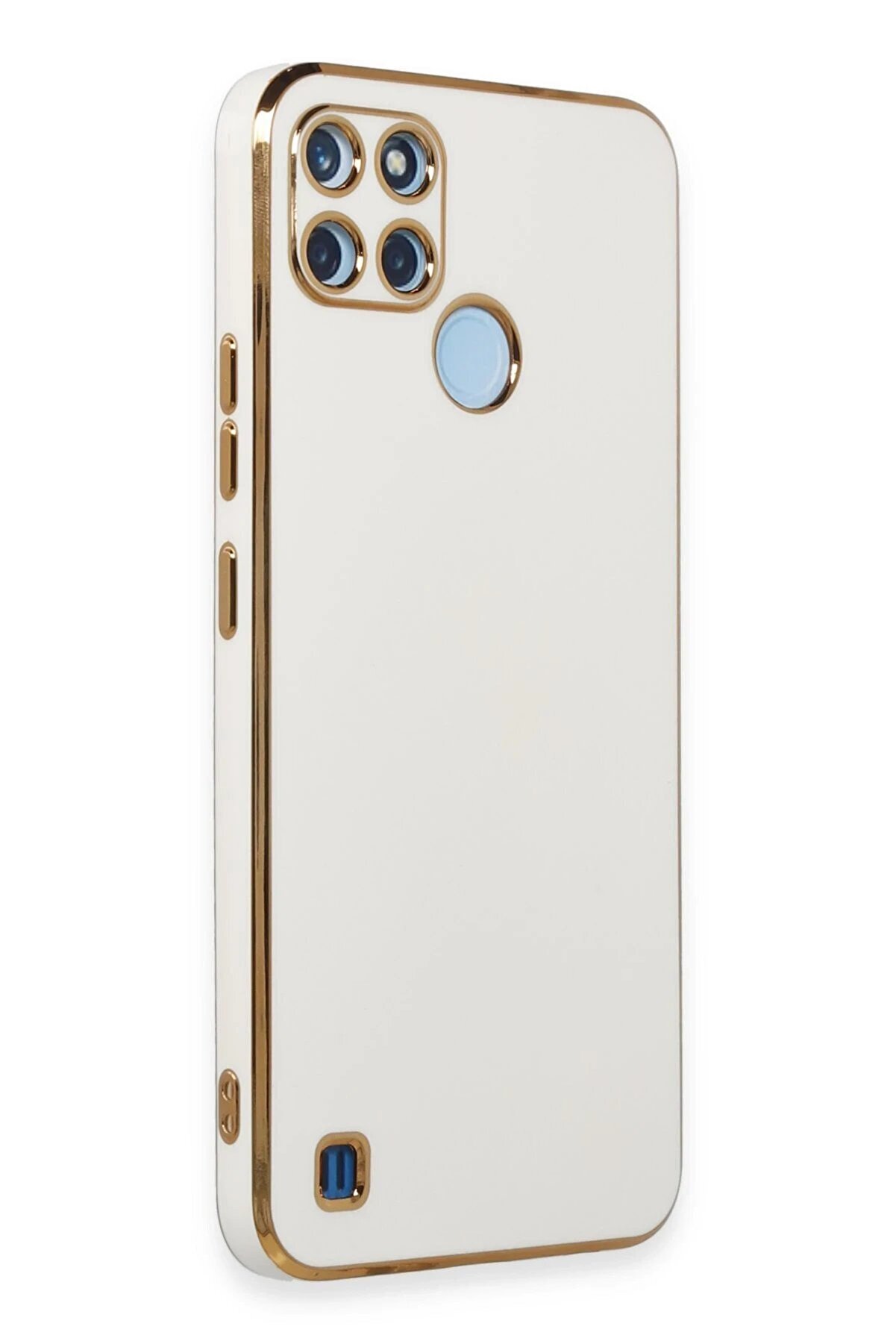 Realme C25Y Kılıf Volet Si̇li̇kon - Beyaz - Dropx8793-5133