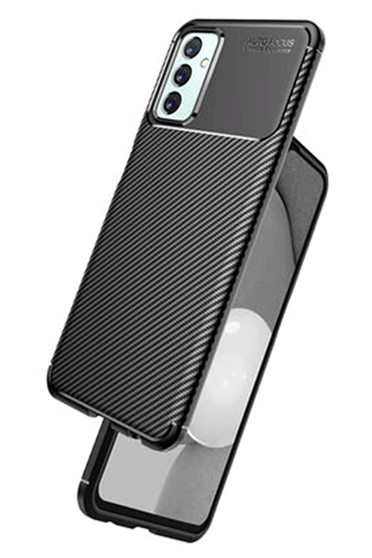 Samsung Galaxy M23 Kılıf Auto Focus Karbon Kapak - Si̇yah - Dropx8286-4016