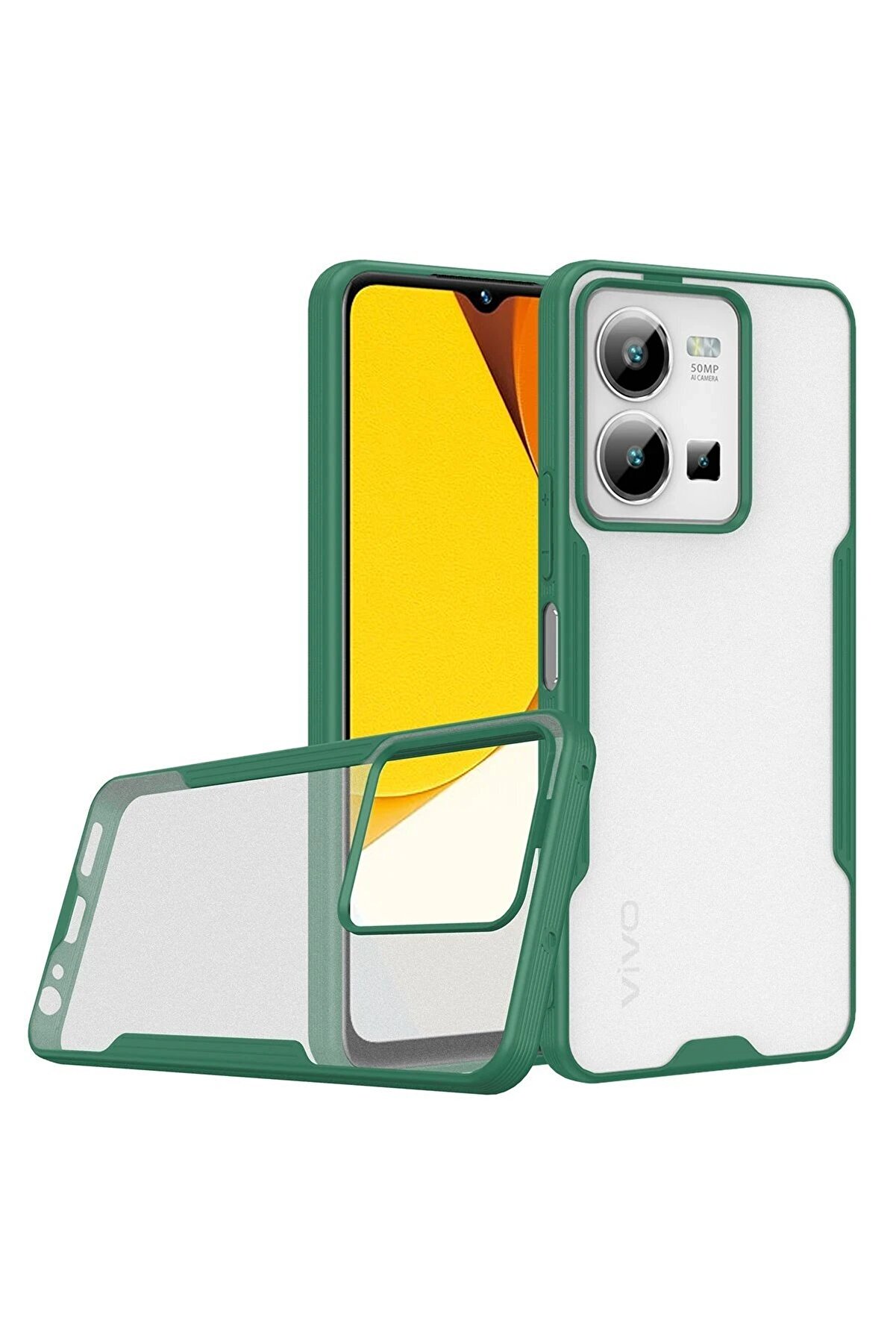 CepteToptan Vivo Y35 Kılıf Platin Silikon - Yeşil - DROPX6566-7762