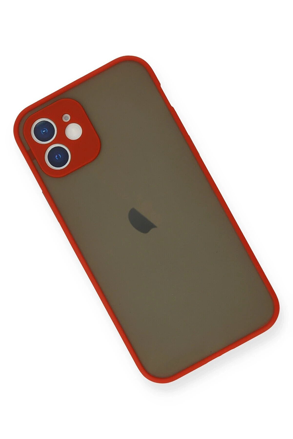 İphone 12 Mi̇ni̇ Kılıf Montreal Si̇li̇kon Kapak - Kırmızı - Dropx7022-4235