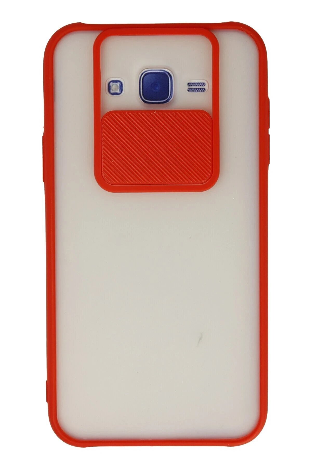 CepteToptan Samsung Galaxy J7 Kılıf Palm Buzlu Kamera Sürgülü Silikon - Kırmızı - DROPX6786-4231
