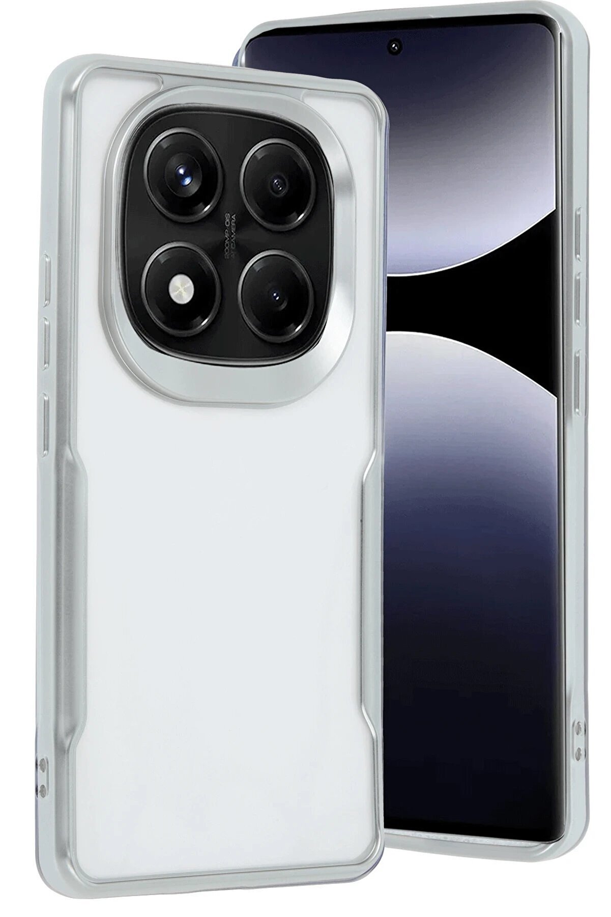 CepteToptan Xiaomi Redmi Note 14 Pro 4G Kılıf Boyi Silikon Kapak - Gümüş - DROPX6489-5015