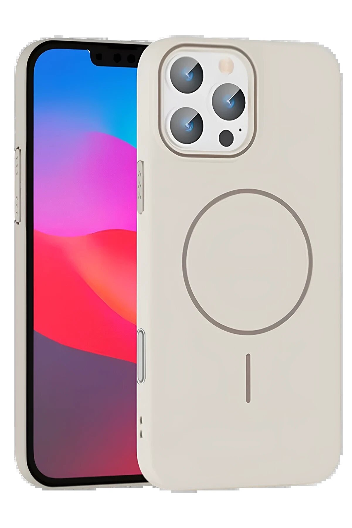 CepteToptan iPhone 16 Pro Broş Magsafe Kapak - Krem - DROPX2831-9961