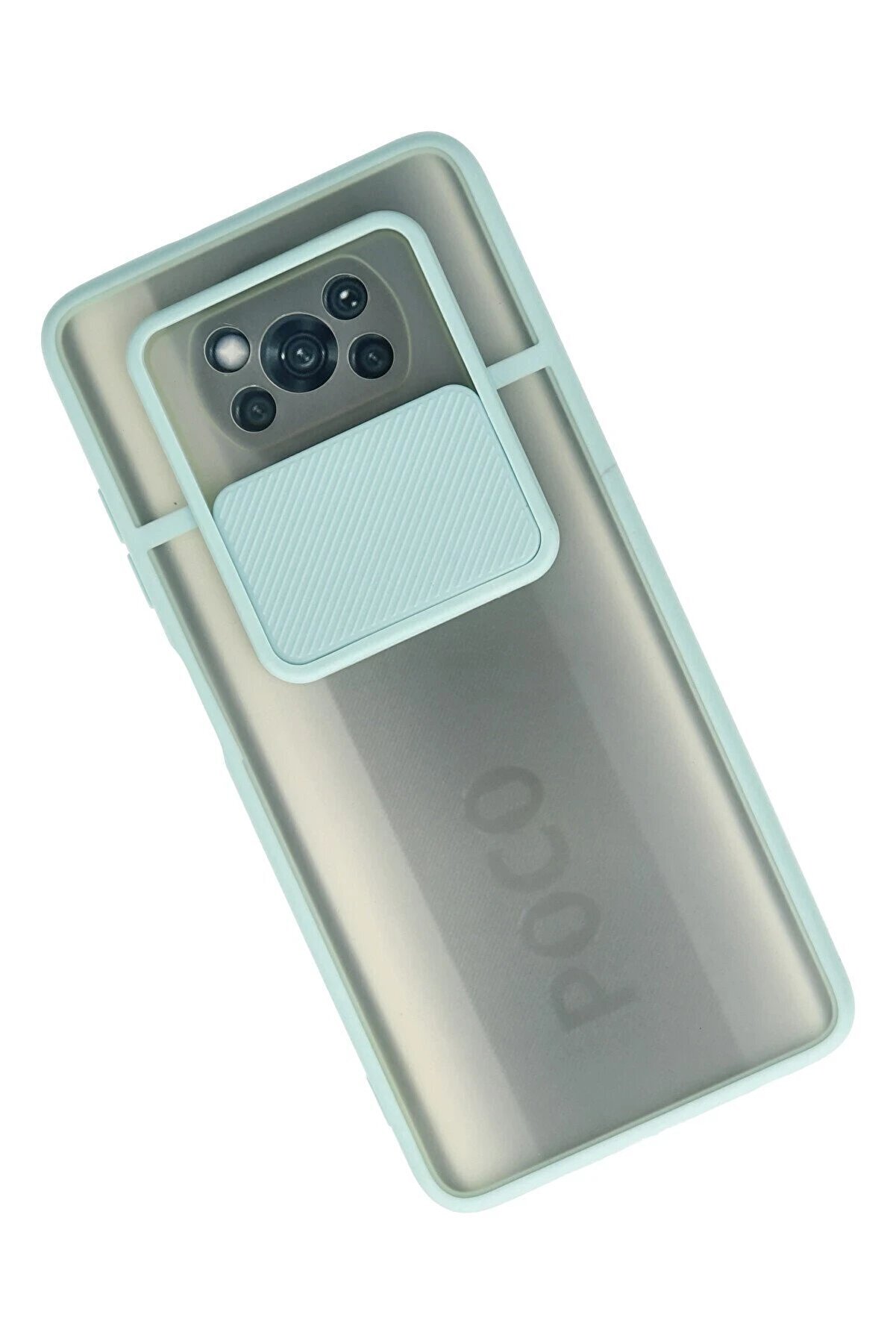 Xi̇aomi̇ Pocophone X3 Kılıf Palm Buzlu Kamera Sürgülü Si̇li̇kon - Turkuaz - Dropx3538-1980