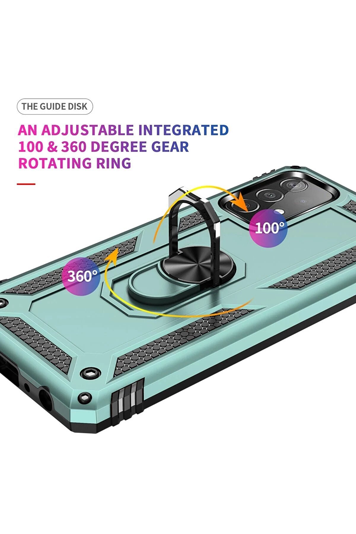 Samsung Galaxy A33 5G Kılıf Sofya Yüzüklü Si̇li̇kon Kapak - Yeşi̇l - Dropx4834-8676