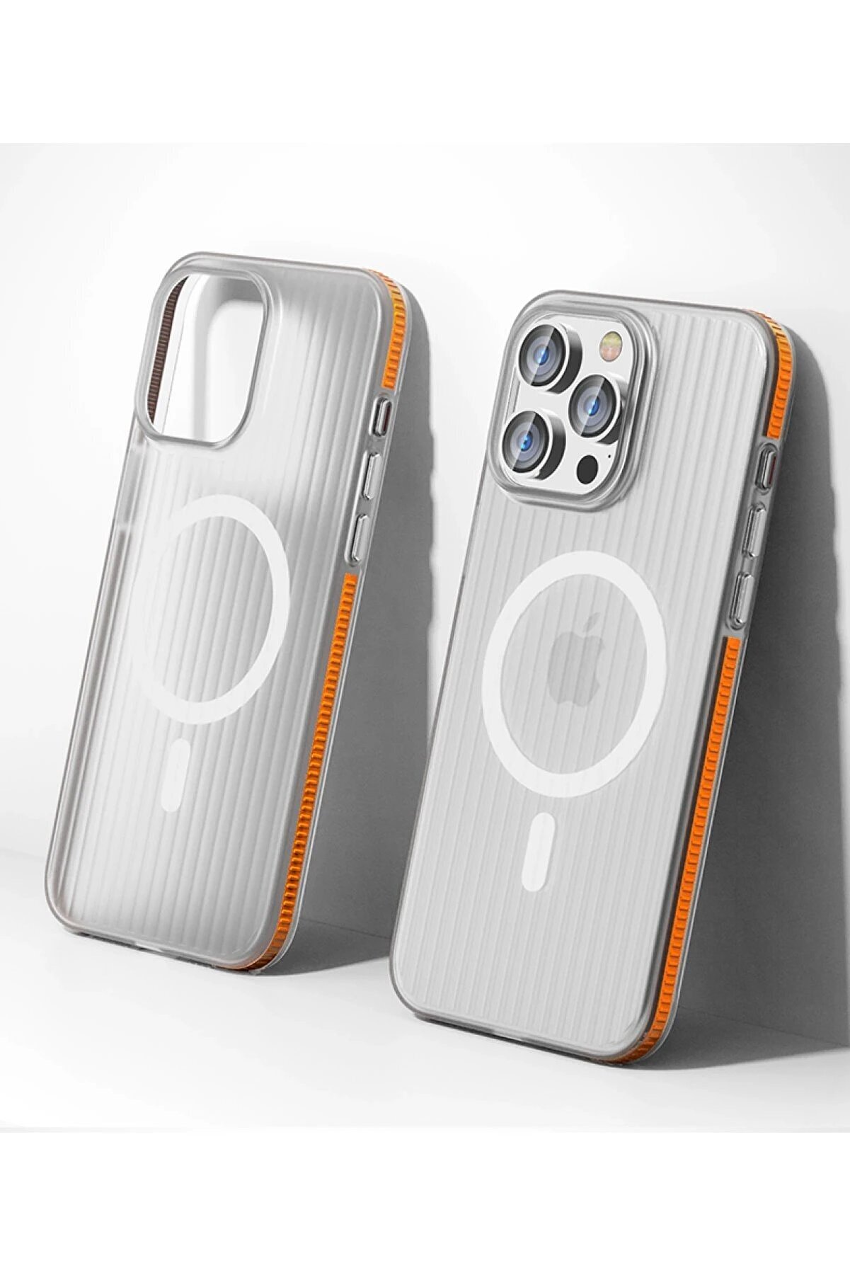 İphone 16 Pro Max Li̇ne Magsafe Kapak - Turuncu - Dropx2152-7991