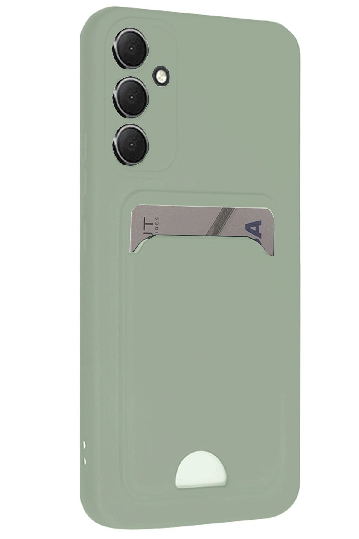 CepteToptan Samsung Galaxy A16 5G Kılıf Kelvin Kartvizitli Silikon - Su Yeşili - DROPX5814-2474