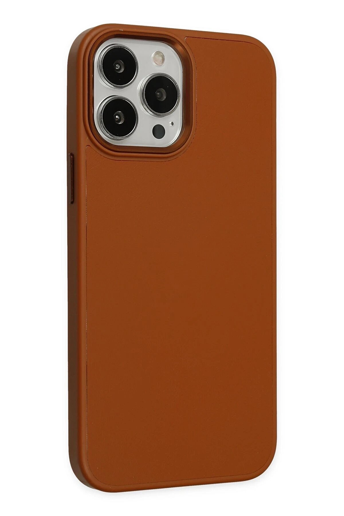 İphone 13 Pro Max Kılıf Asya Deri̇ Si̇li̇kon - Kahverengi̇ - Dropx4272-1228
