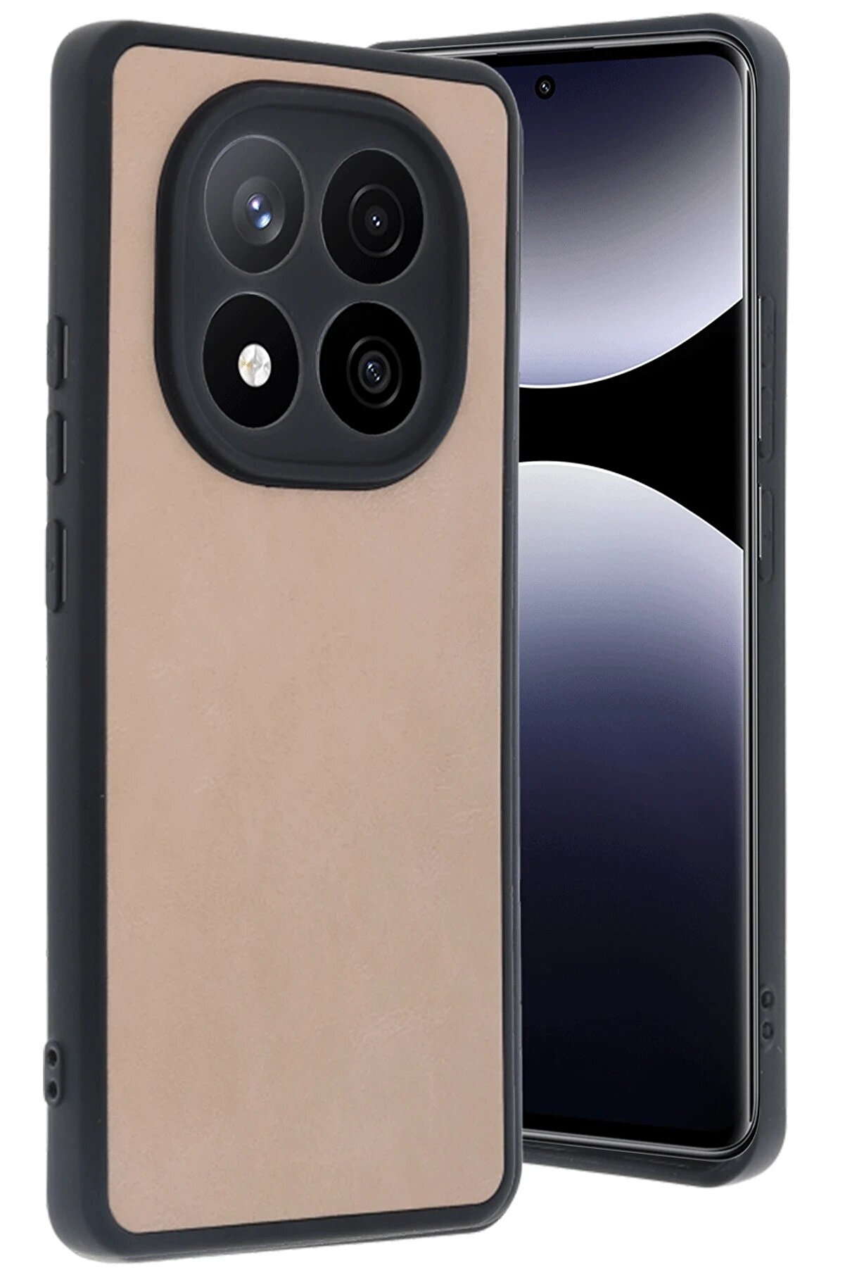 CepteToptan Xiaomi Redmi Note 14 Pro 5G Kılıf Aras Deri Kapak - Pudra - DROPX4788-9506