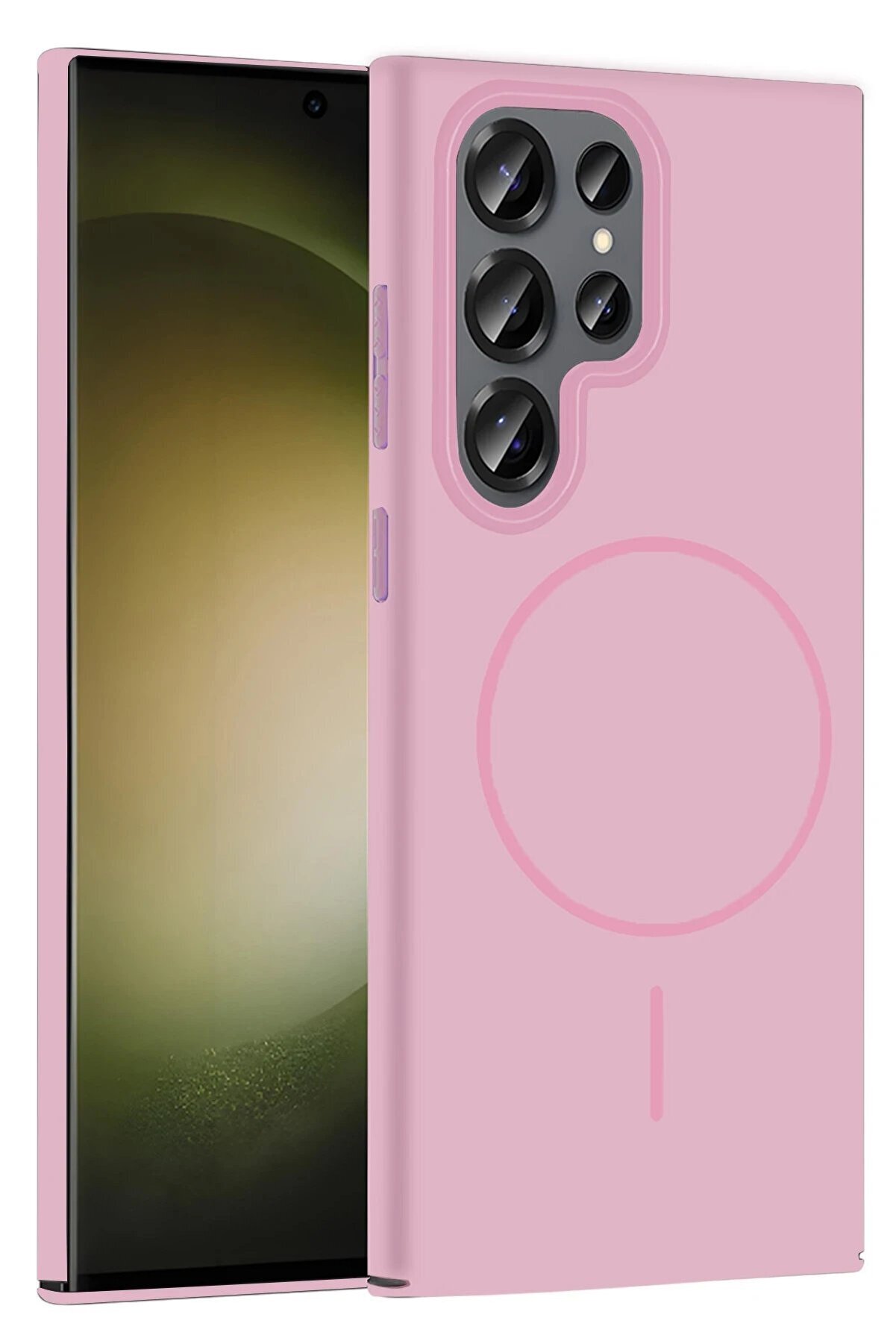 CepteToptan Samsung Galaxy S24 Ultra Broş Magsafe Kapak - Pembe - DROPX8246-1450