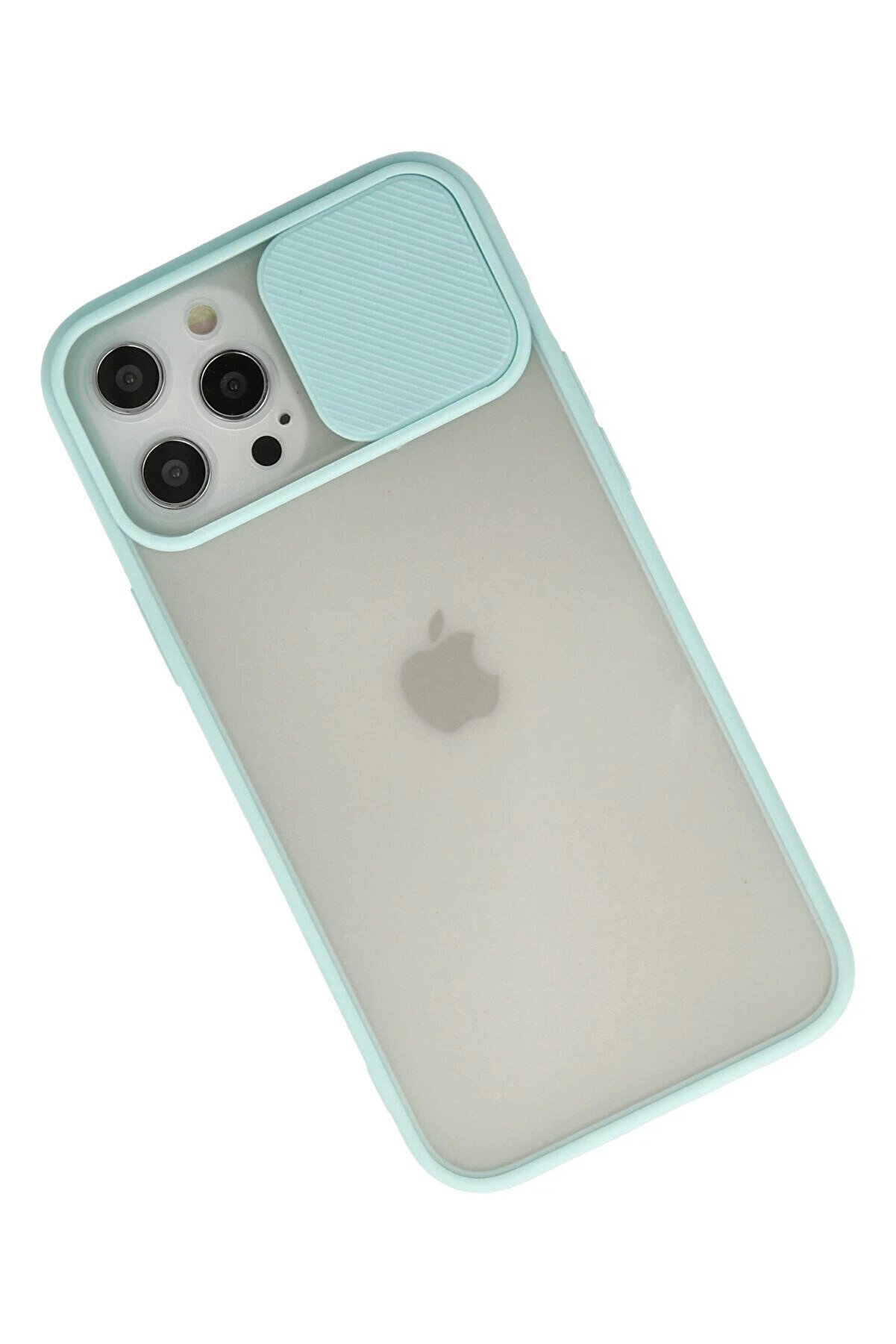 İphone 12 Pro Max Kılıf Palm Buzlu Kamera S&uuml;rg&uuml;l&uuml; Si̇li̇kon - Turkuaz - Dropx1718-2051